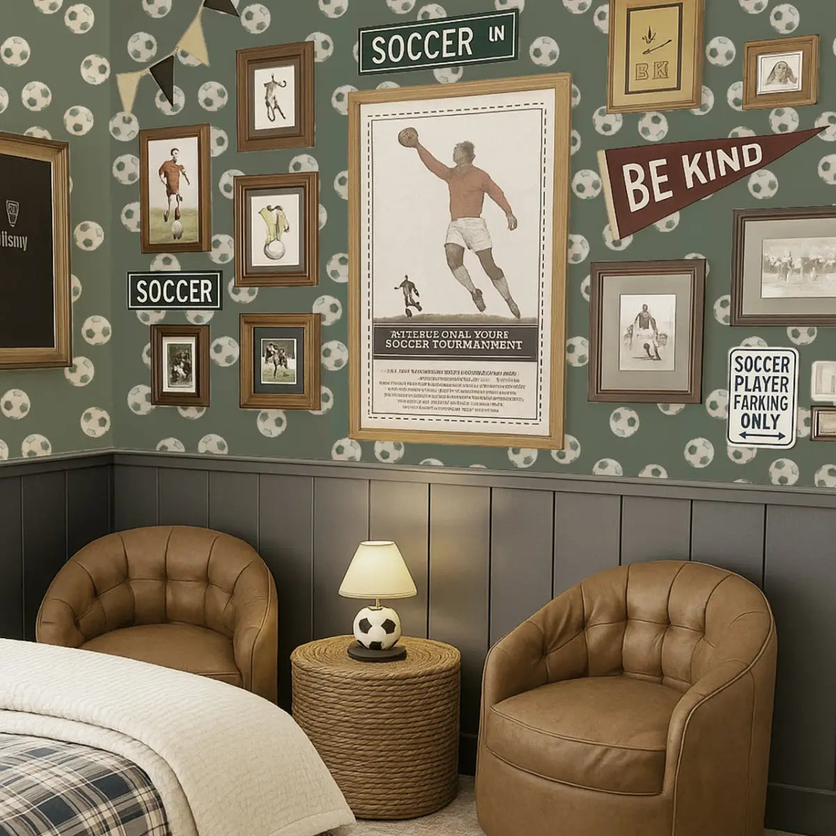 Messi Wallpaper - Soccer Balls - by Hailey Kiefer - Loomwell Home Goods