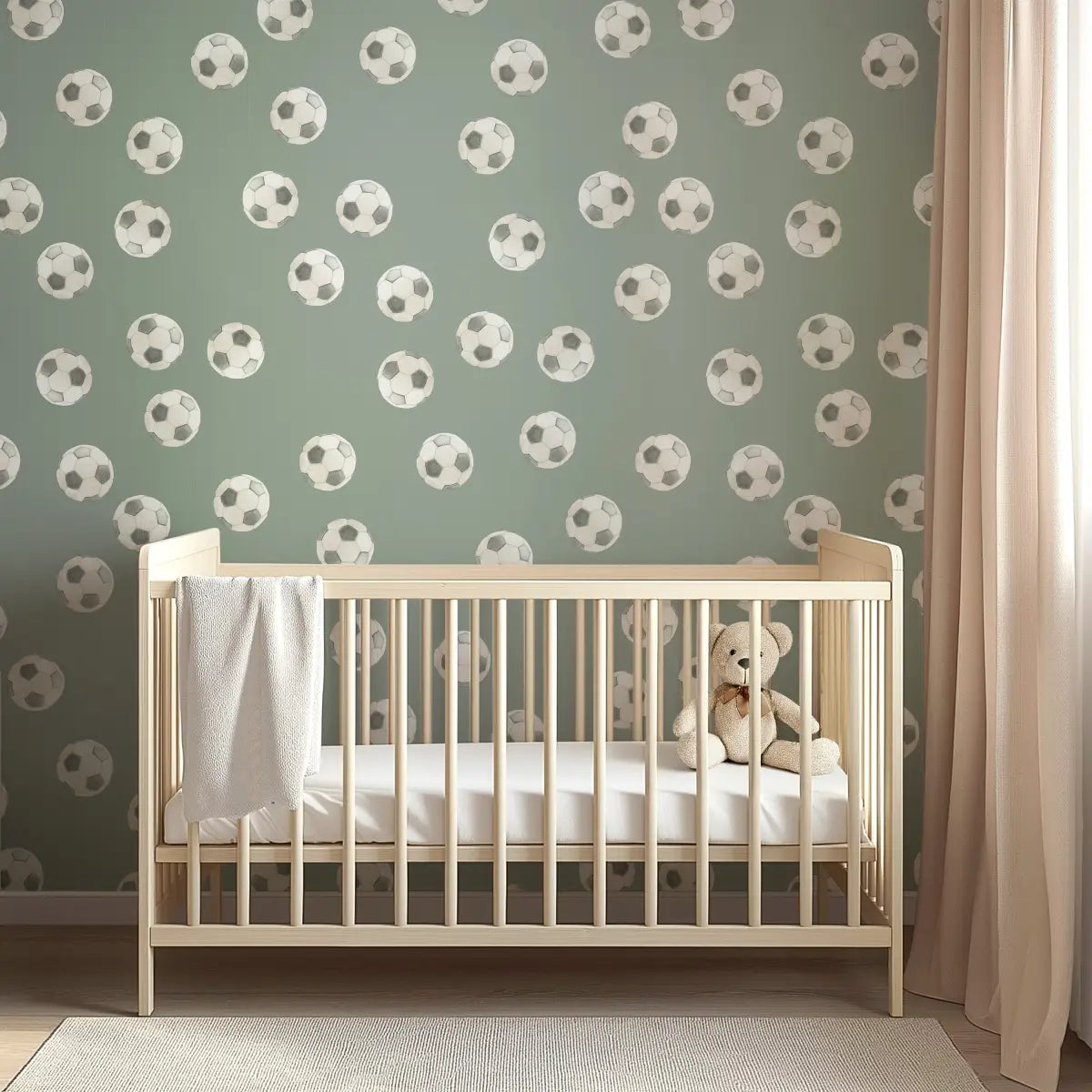 Messi Wallpaper - Soccer Balls - by Hailey Kiefer - Loomwell Home Goods