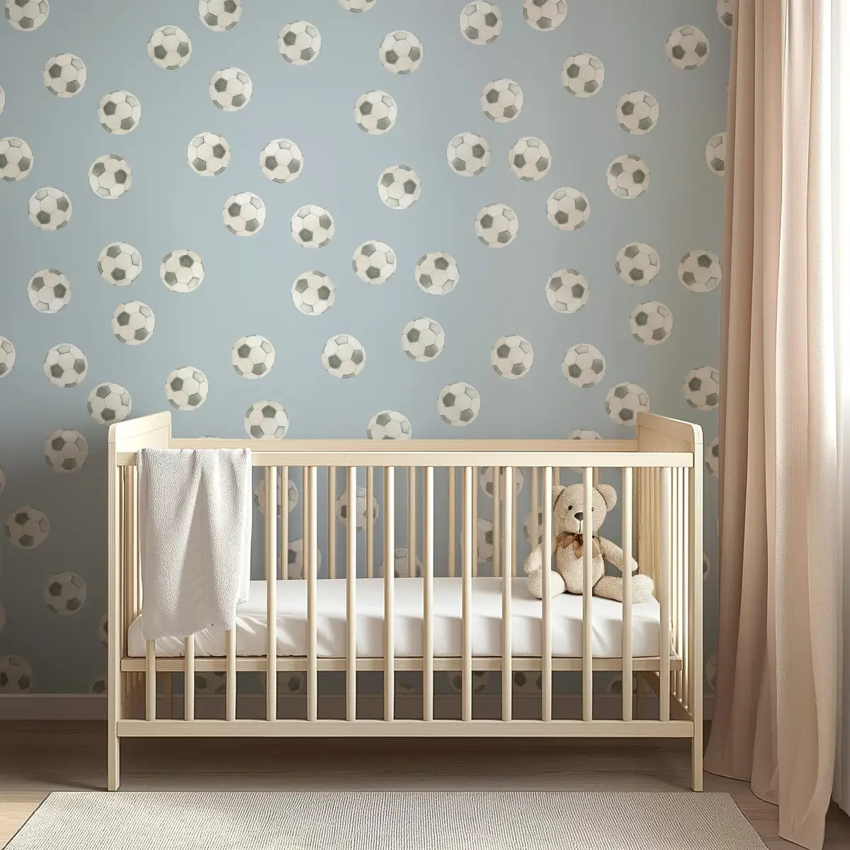 Messi Wallpaper - Soccer Balls - by Hailey Kiefer - Loomwell Home Goods