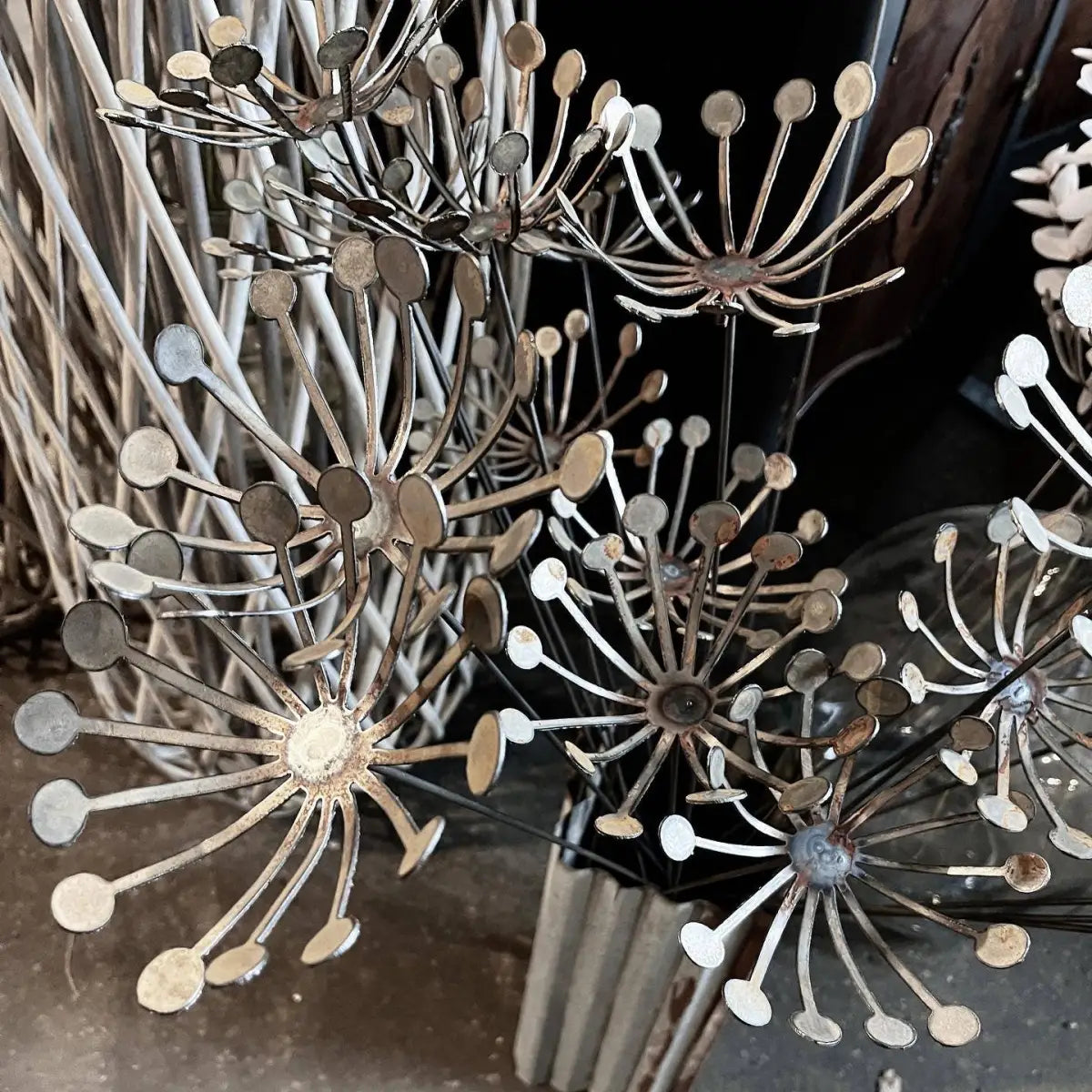 Metal Dandelion Wish Flower Garden Decor - 608 The Factory