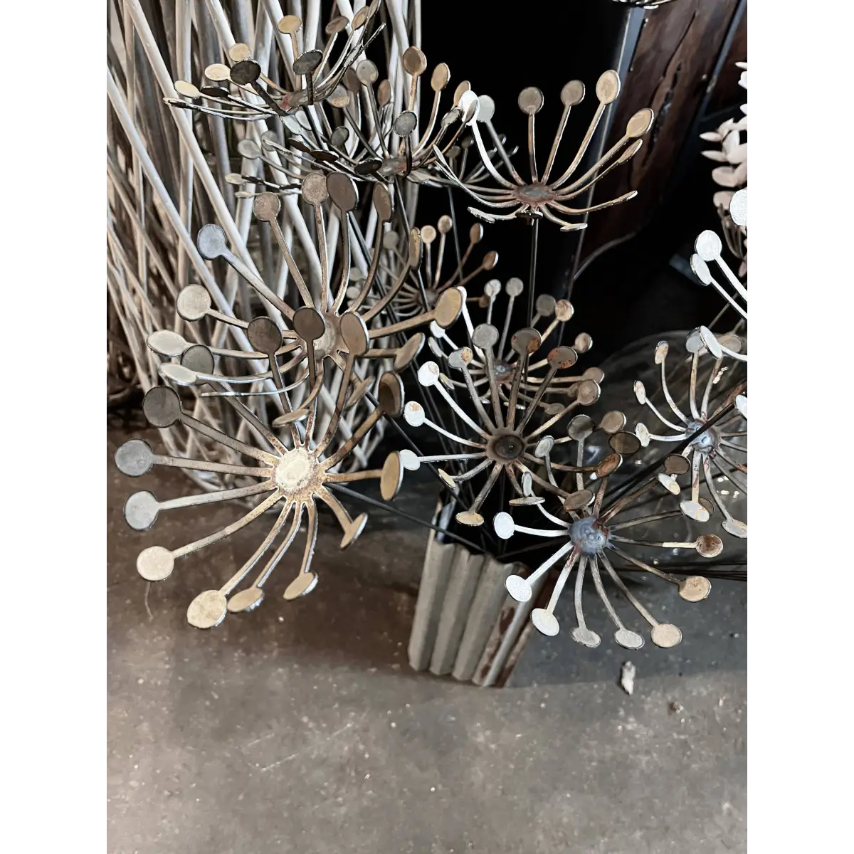 Metal Dandelion Wish Flower Garden Decor - 608 The Factory