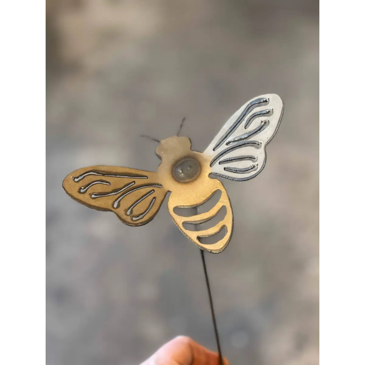 Metal Honey Bee Garden Decor Stake - 6’’ - 608 The Factory