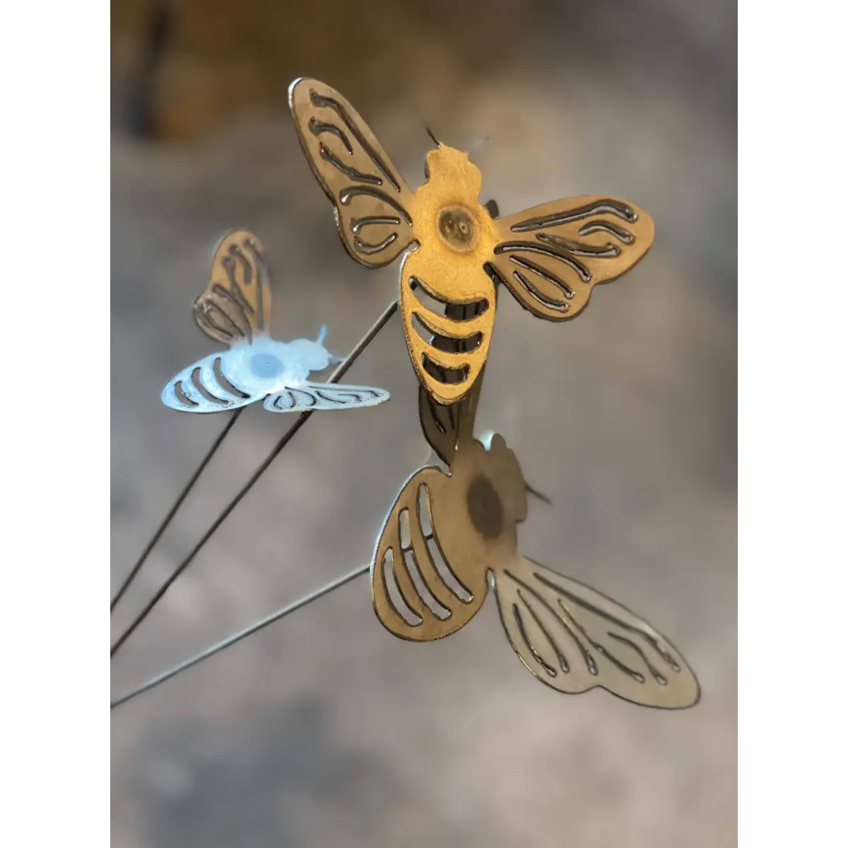 Metal Honey Bee Garden Decor Stake - 608 The Factory