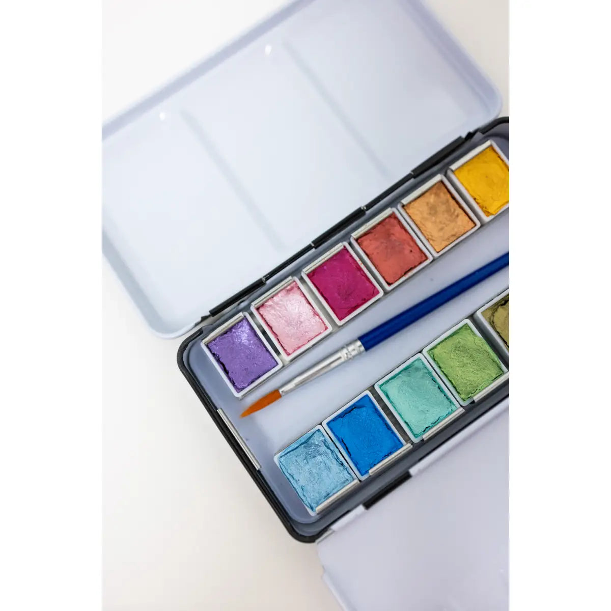 Metallic Watercolor Paint Palette - 12 Color Travel Tin - bailey rae studio
