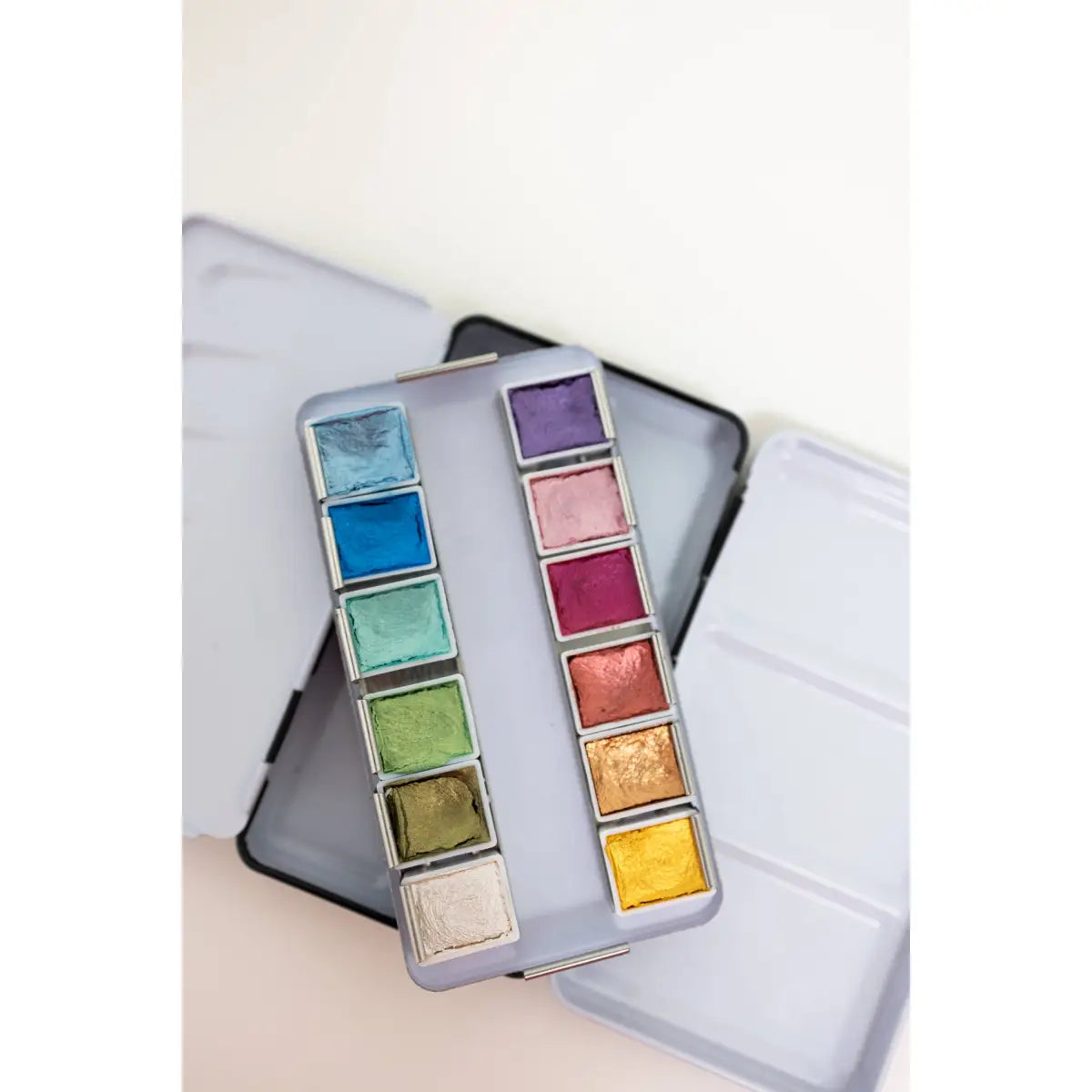 Metallic Watercolor Paint Palette - 12 Color Travel Tin - bailey rae studio