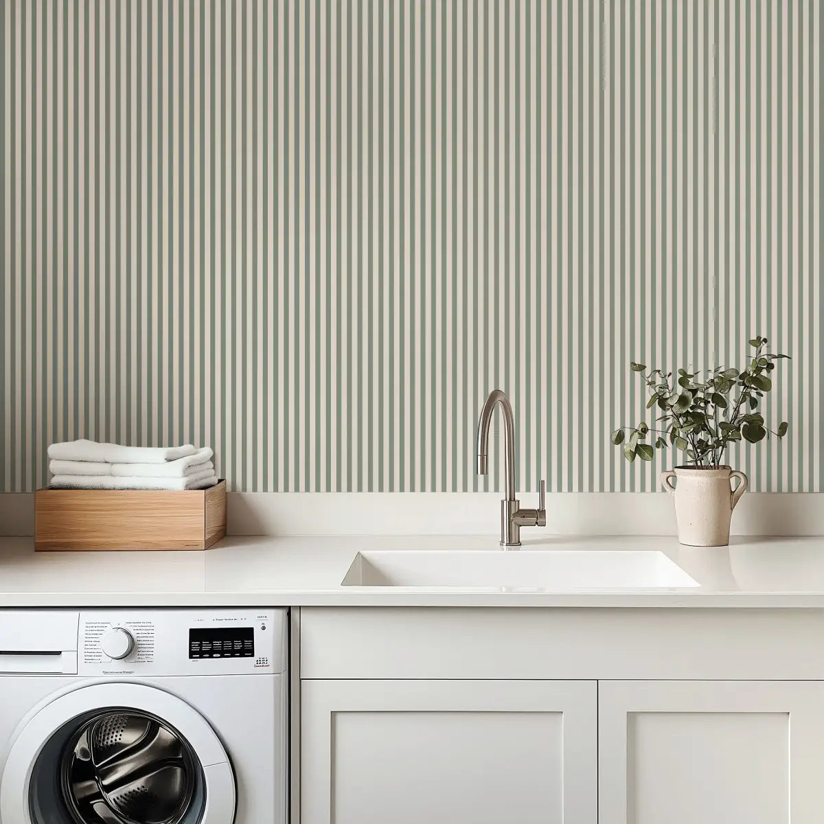 Meyer Wallpaper - Neutral Stripes - Loomwell Home Goods