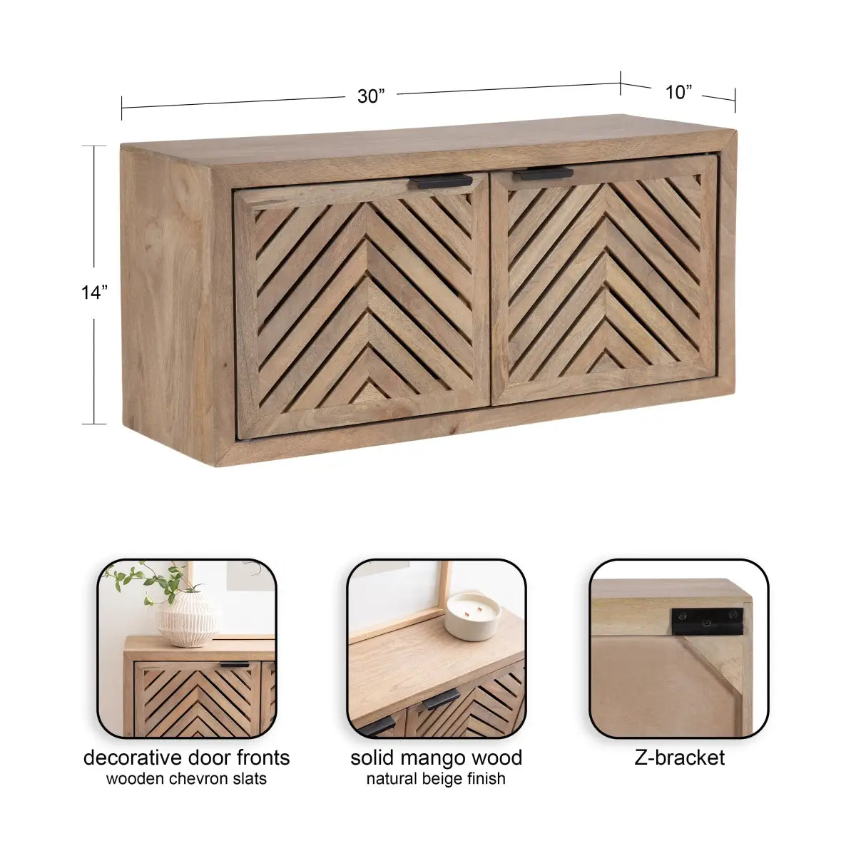 Mezzeta Floating Wood Cabinet - Wall Mount - kateandlaurel