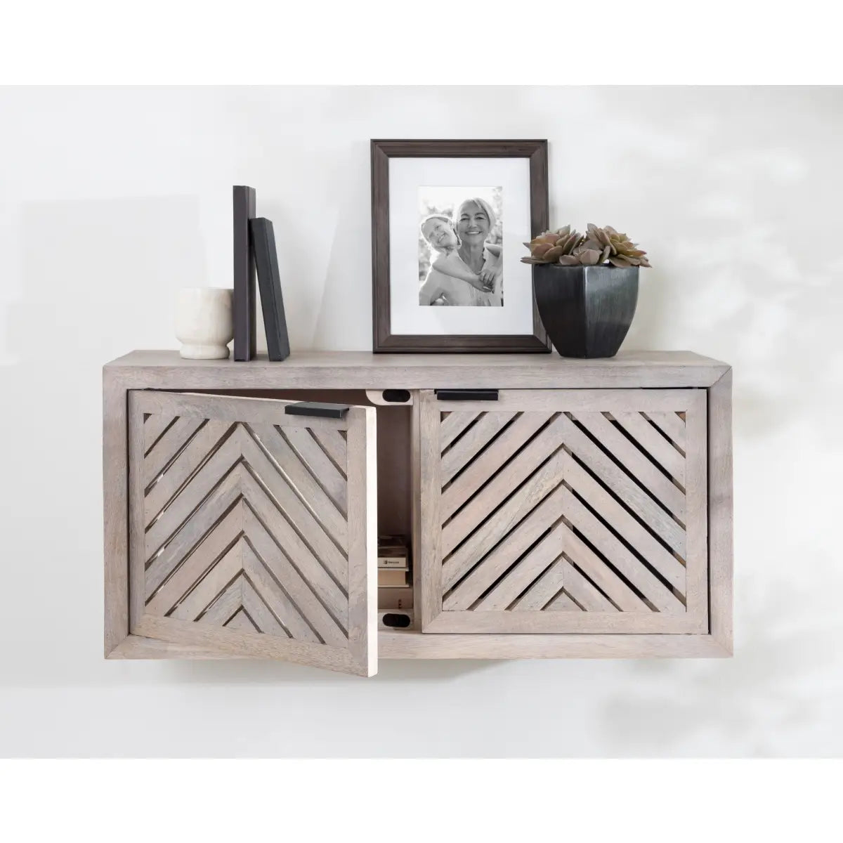 Mezzeta Floating Wood Cabinet - Wall Mount - kateandlaurel