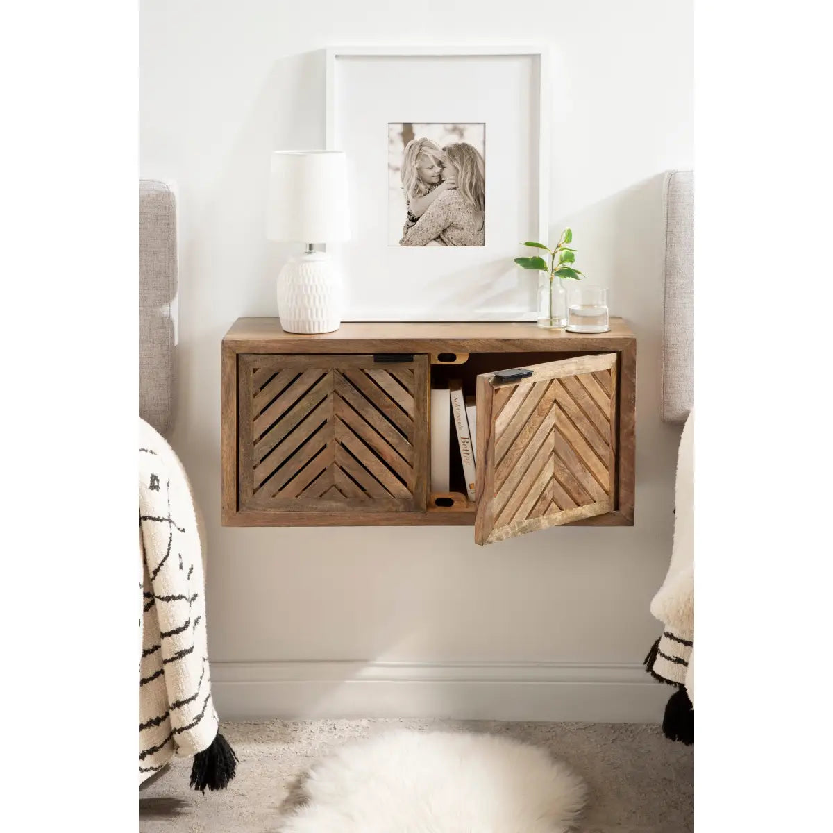 Mezzeta Floating Wood Cabinet - Wall Mount - kateandlaurel
