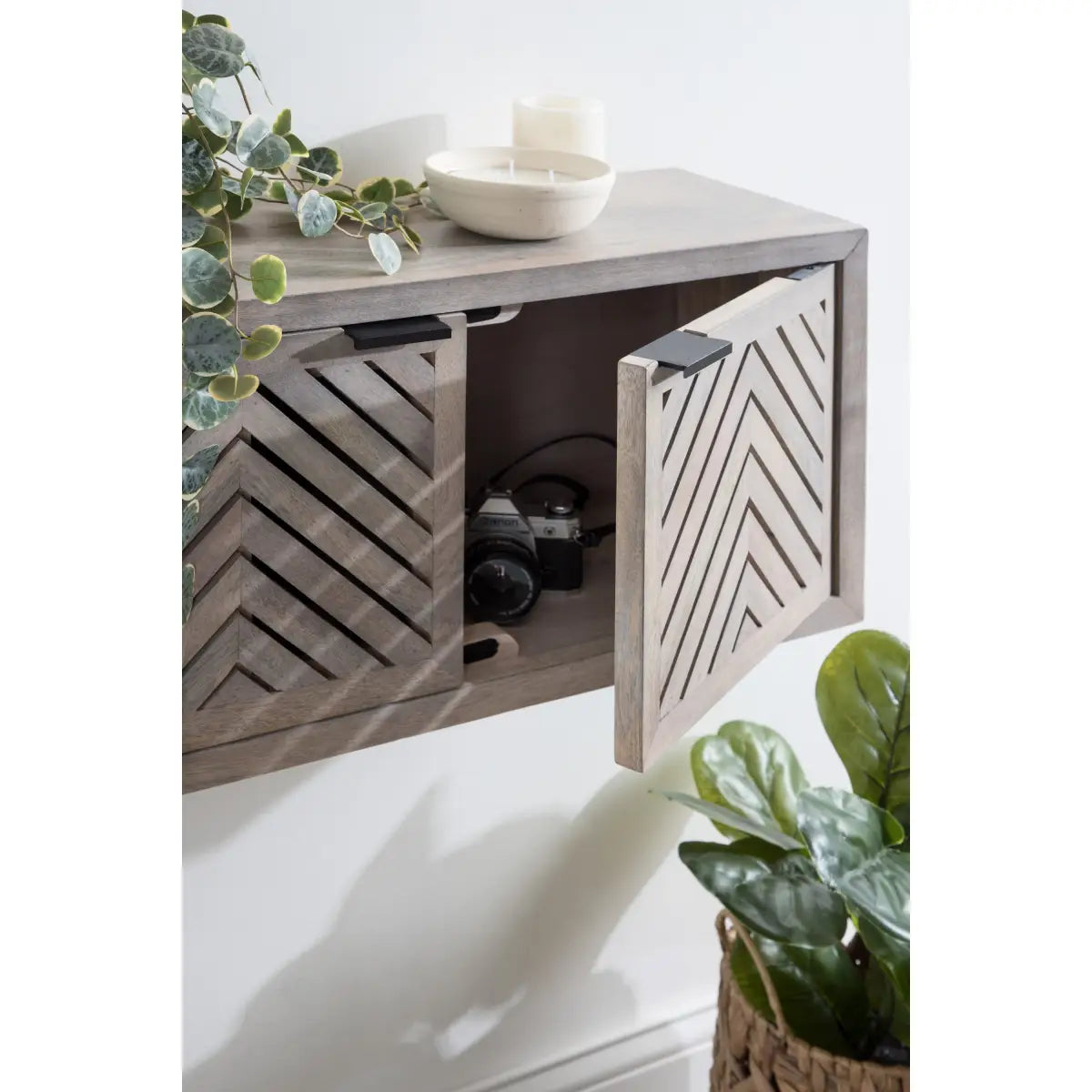 Mezzeta Floating Wood Cabinet - Wall Mount - kateandlaurel