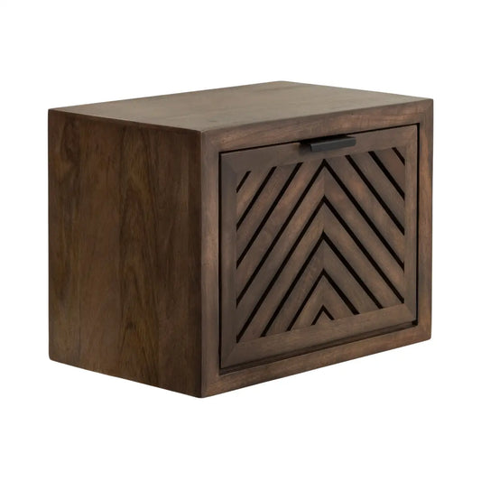 Mezzeta Wood Side Table - Floating - Brown - kateandlaurel