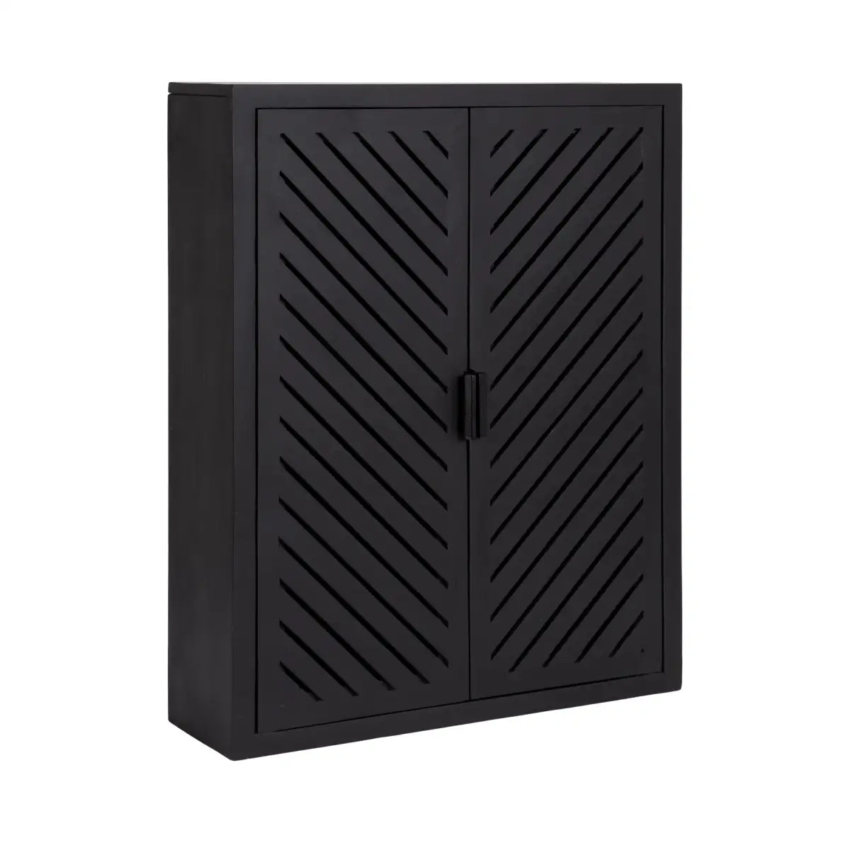 Mezzeta Tall Wood Bath Cabinet - Black / 22x7x28 - kateandlaurel