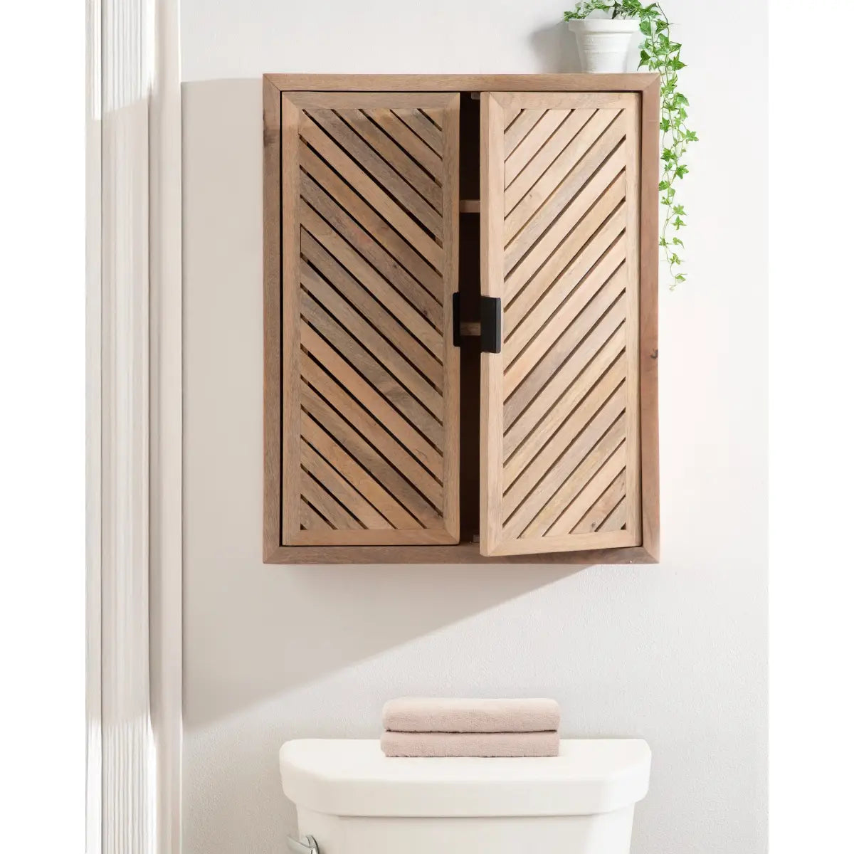 Mezzeta Tall Wood Bath Cabinet - kateandlaurel