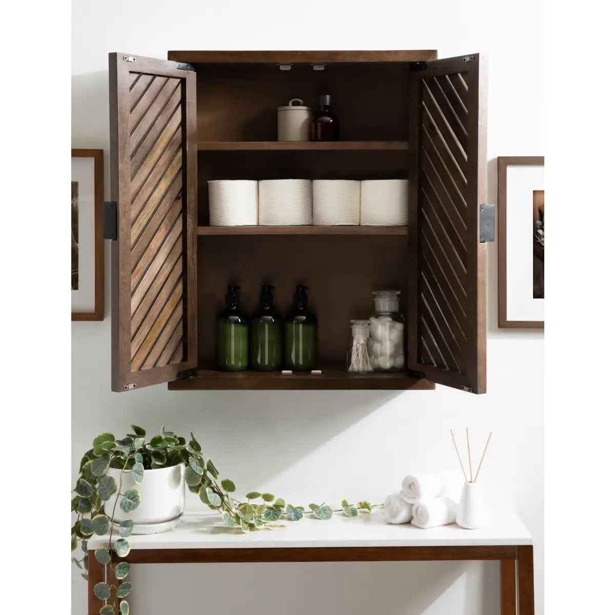Mezzeta Tall Wood Bath Cabinet - kateandlaurel