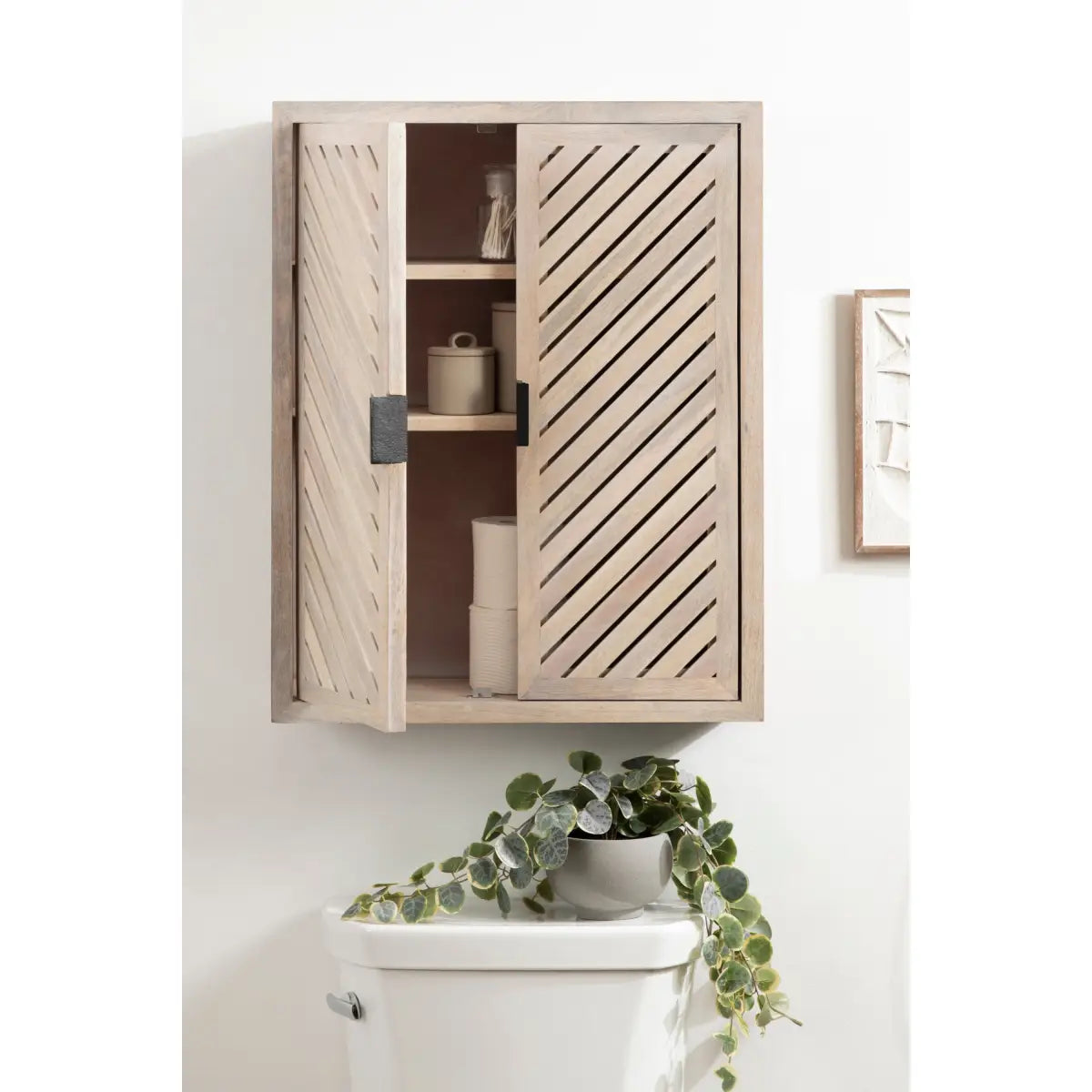 Mezzeta Tall Wood Bath Cabinet - kateandlaurel
