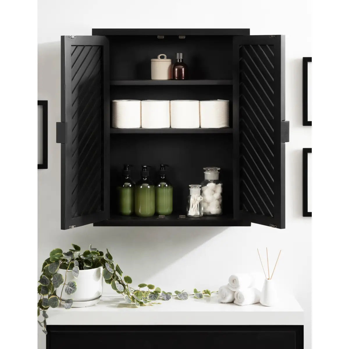 Mezzeta Tall Wood Bath Cabinet - kateandlaurel