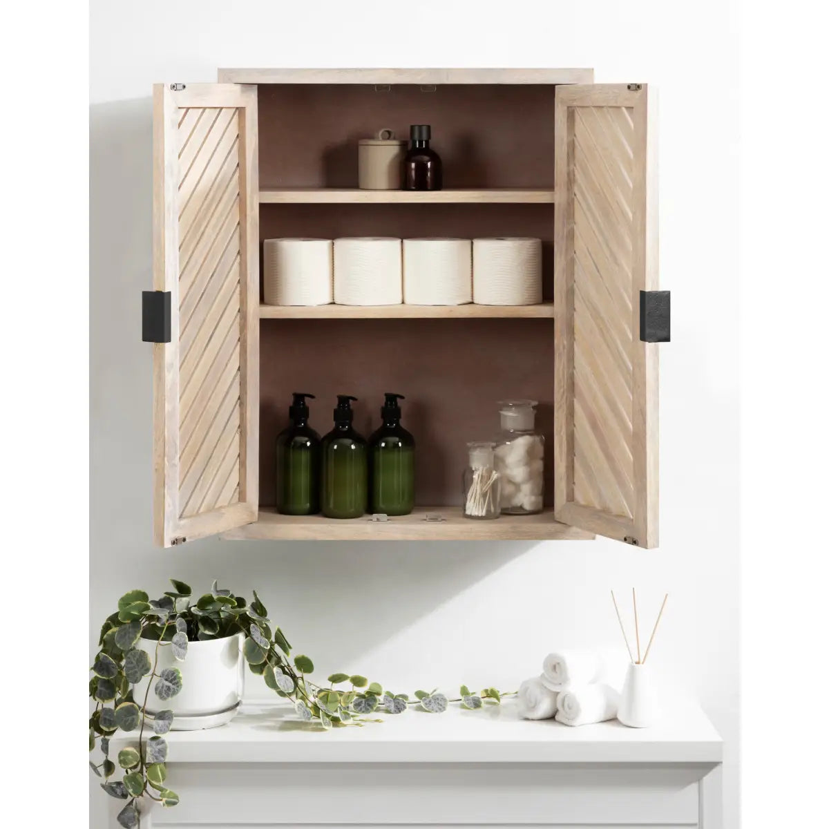 Mezzeta Tall Wood Bath Cabinet - kateandlaurel