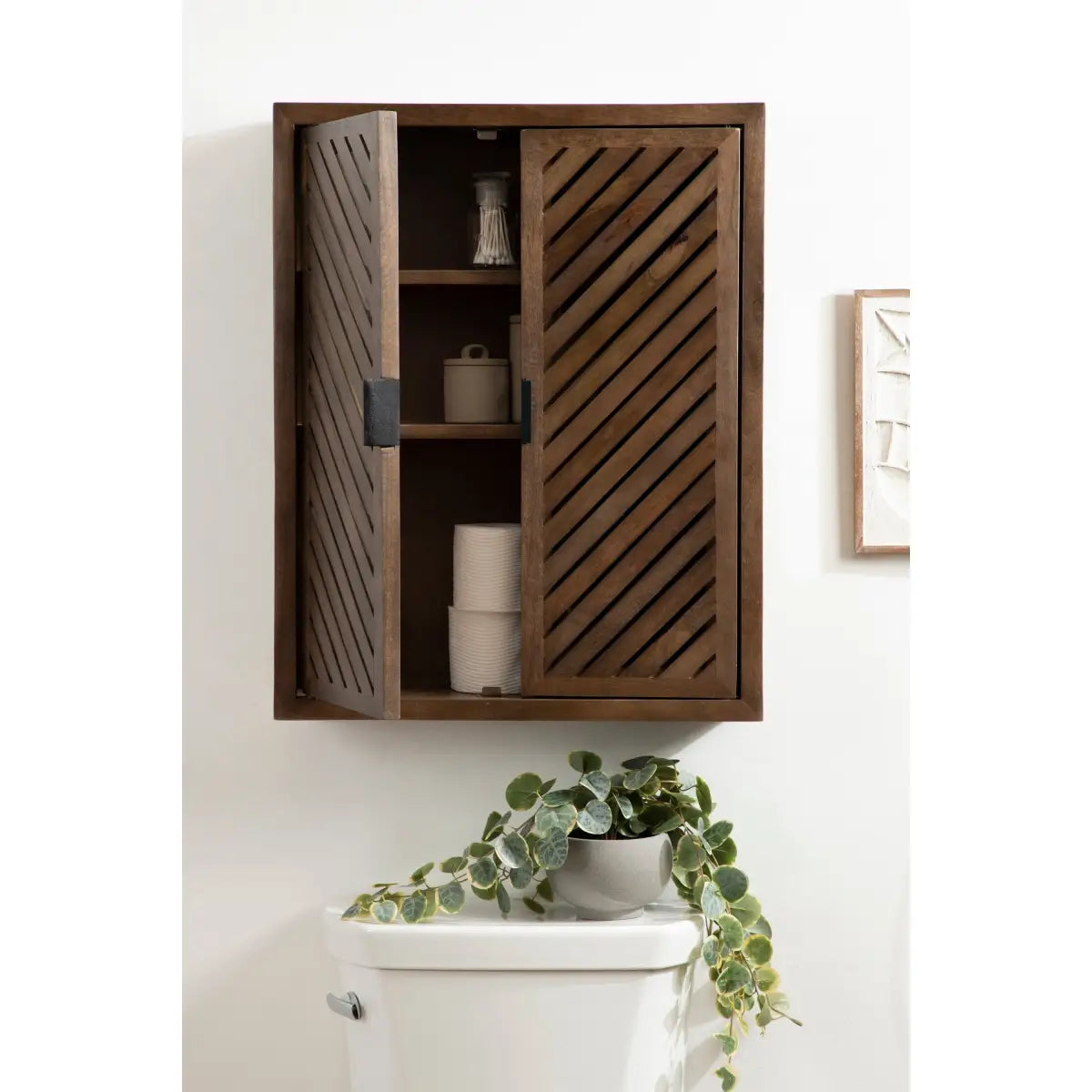 Mezzeta Tall Wood Bath Cabinet - kateandlaurel
