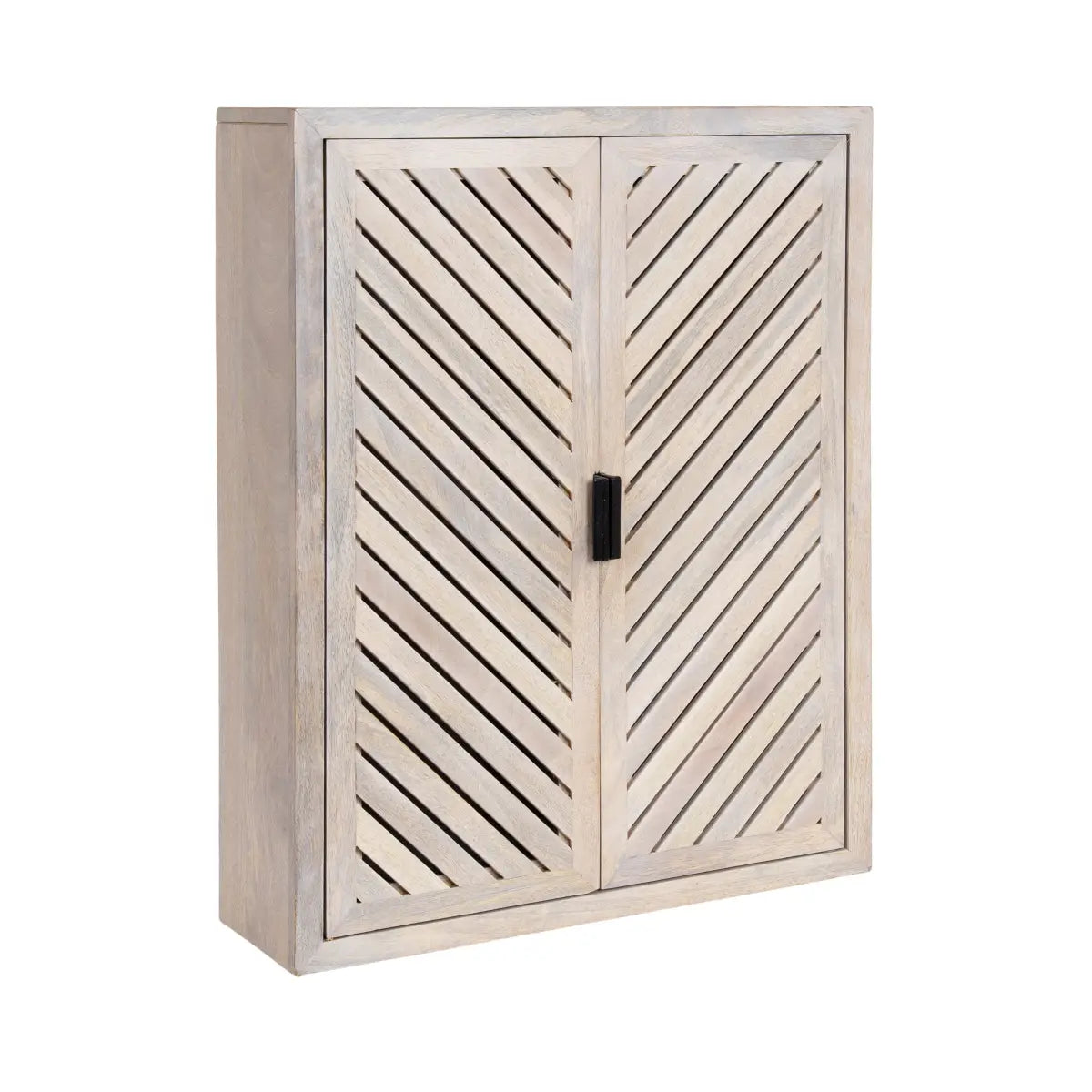 Mezzeta Tall Wood Bath Cabinet - Distressed White / 22x7x28 - kateandlaurel