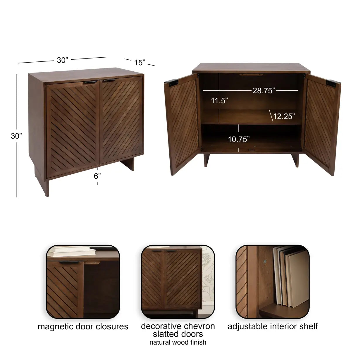 Mezzeta Wood Floor Storage Cabinet - kateandlaurel