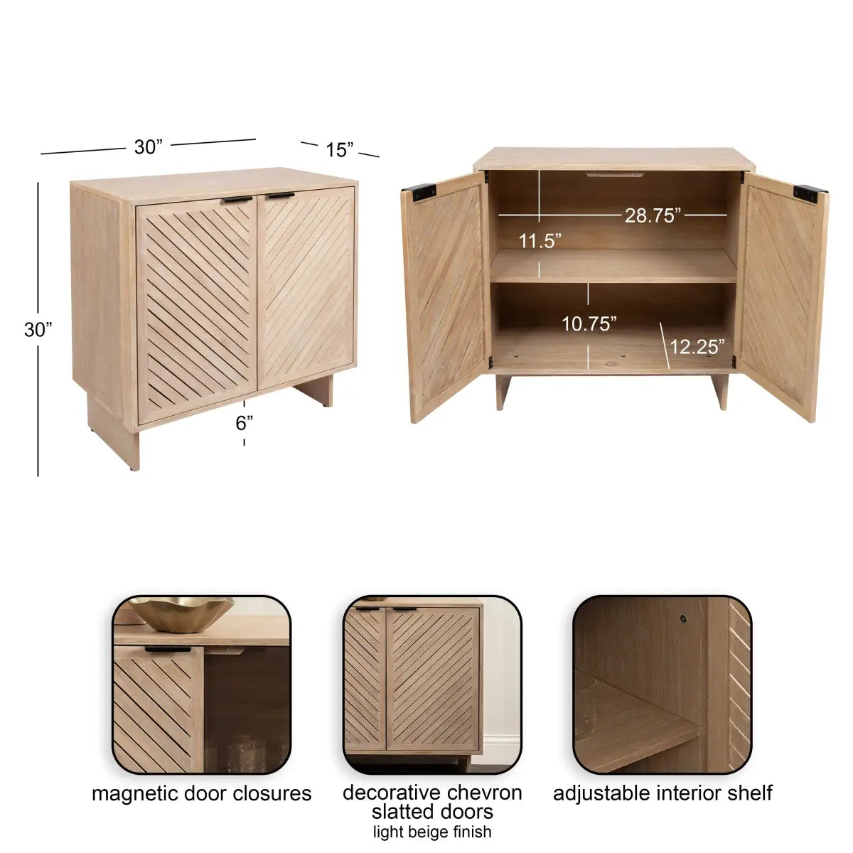 Mezzeta Wood Floor Storage Cabinet - kateandlaurel