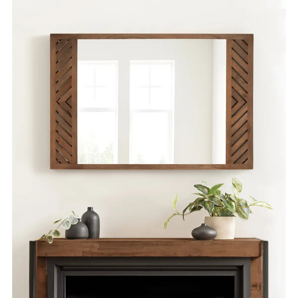 Mezzeta Wood Rectangle Wall Mirror - kateandlaurel