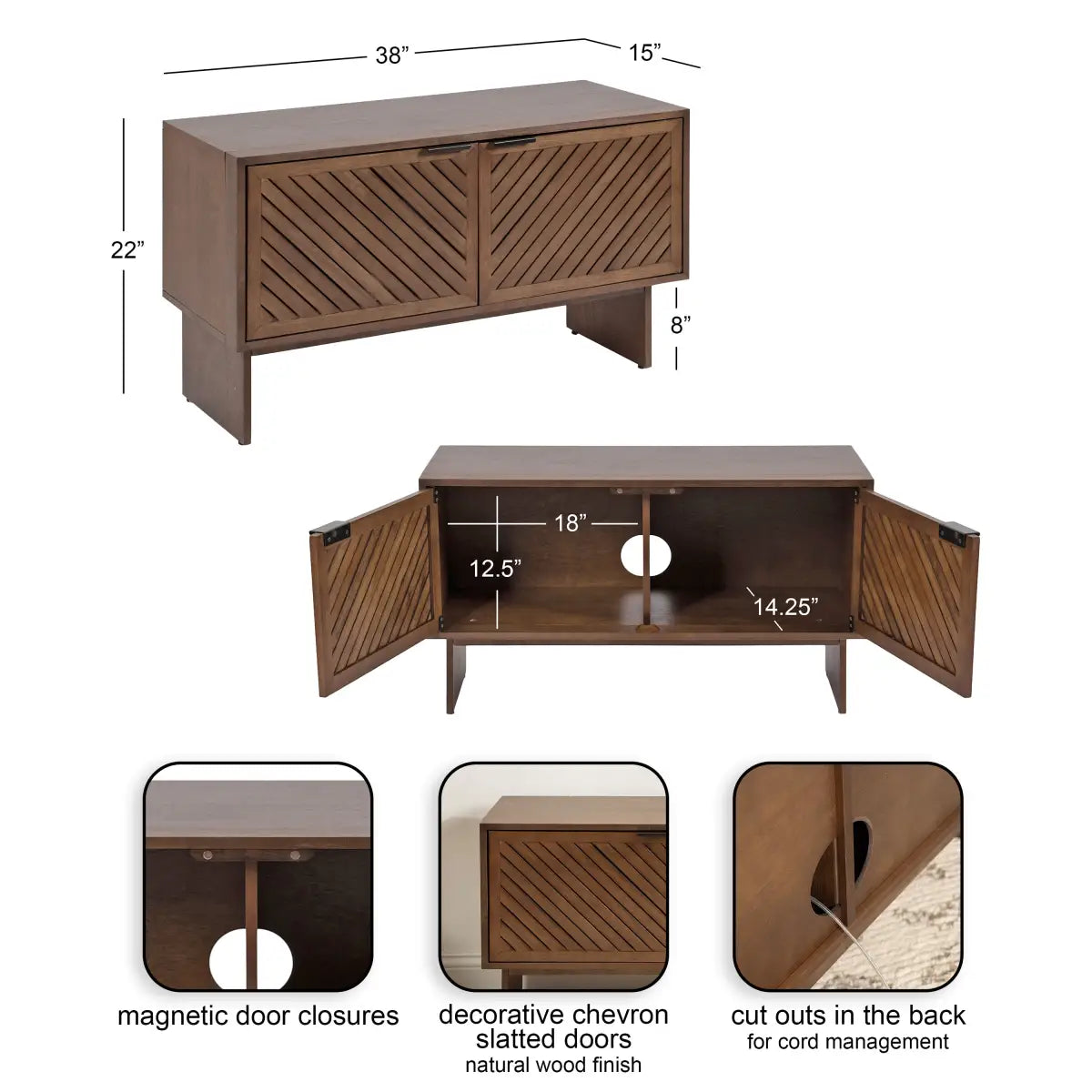 Mezzeta Wood TV Stand or Media Cabinet - kateandlaurel