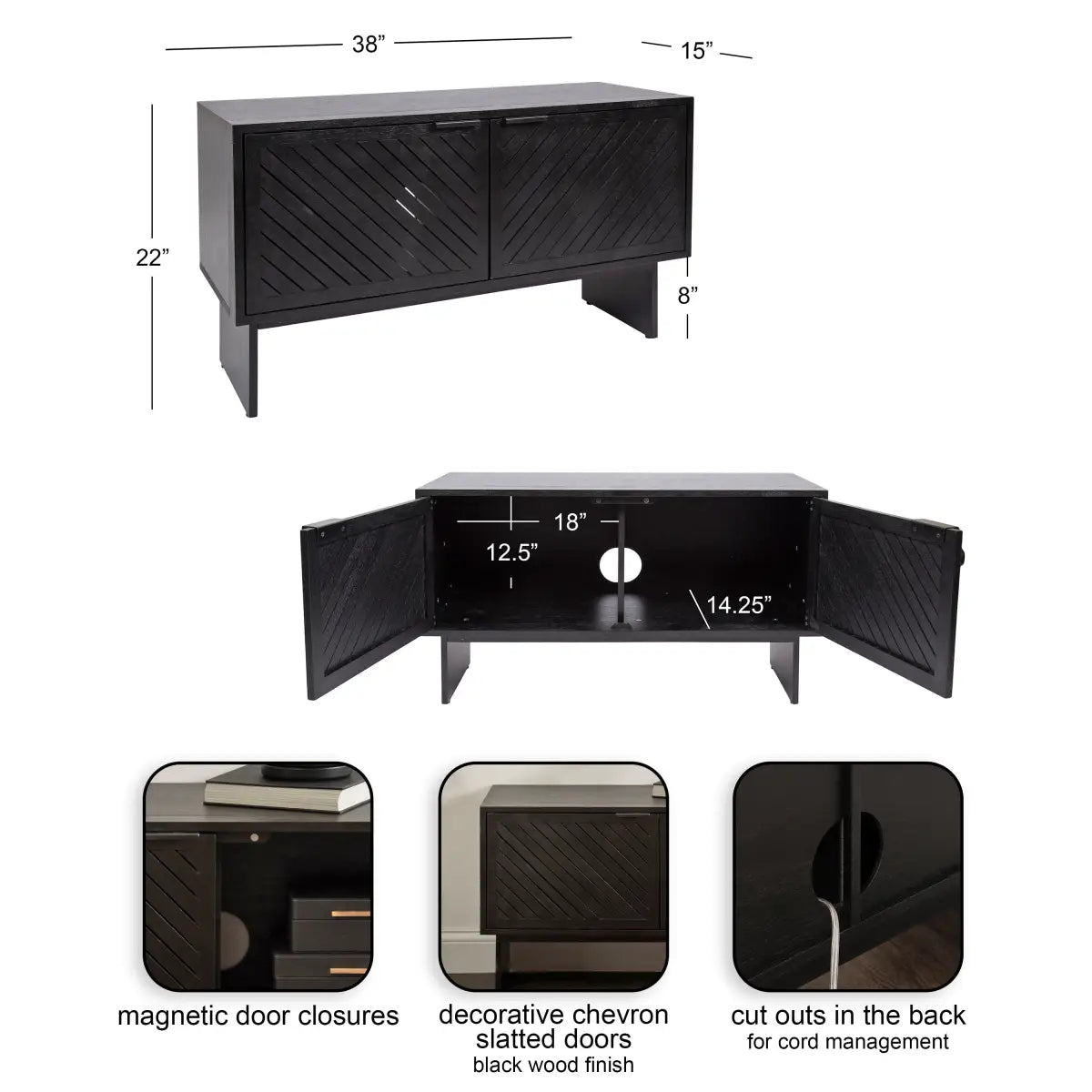 Mezzeta Wood TV Stand or Media Cabinet - kateandlaurel