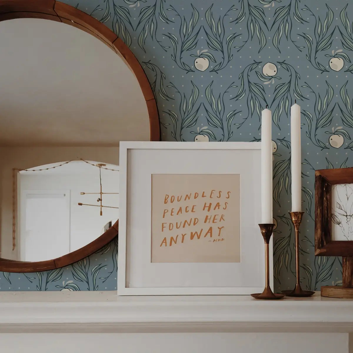 Mia Wallpaper - Leaf Pattern - by Erin Silliman Designs - Loomwell Home Goods