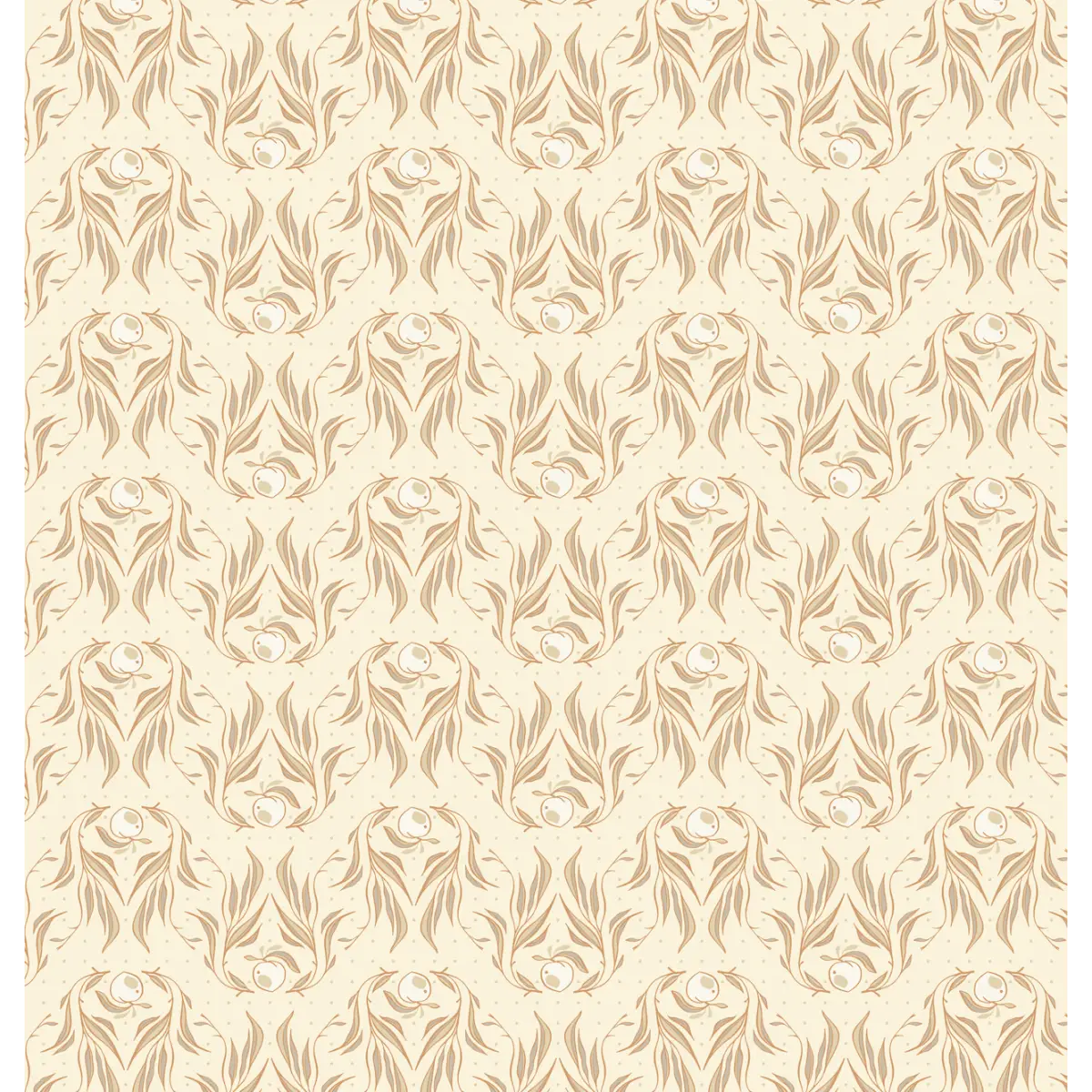 Mia Wallpaper - Leaf Pattern - by Erin Silliman Designs - Sample 1 foot by 1 foot / Beige - Loomwell Home Goods