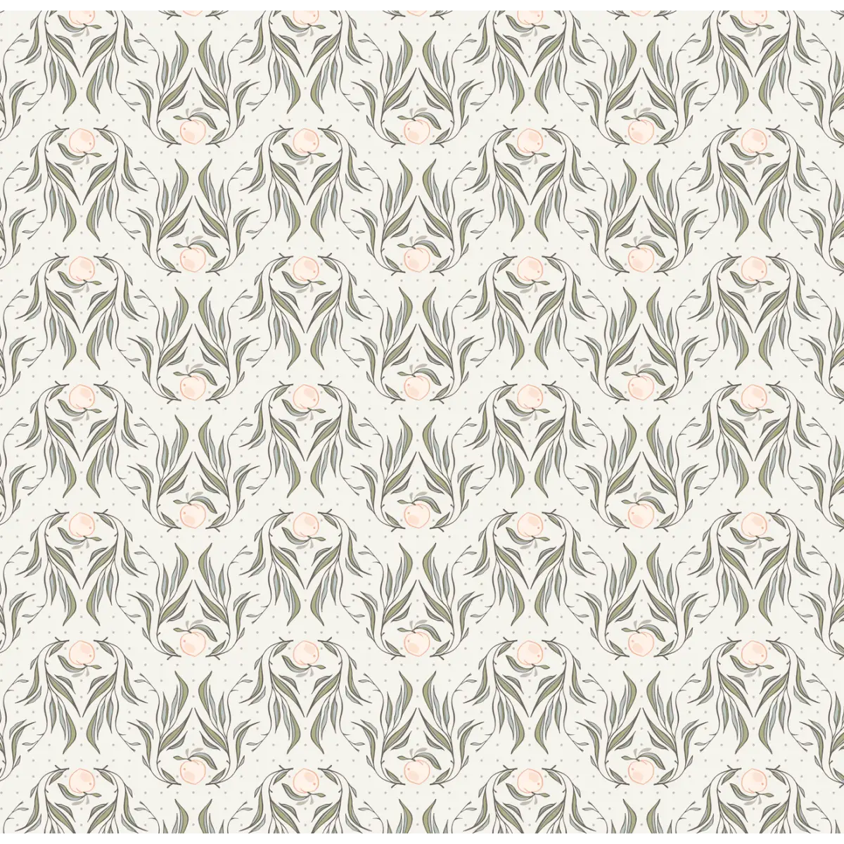Mia Wallpaper - Leaf Pattern - by Erin Silliman Designs - Sample 1 foot by 1 foot / White - Loomwell Home Goods