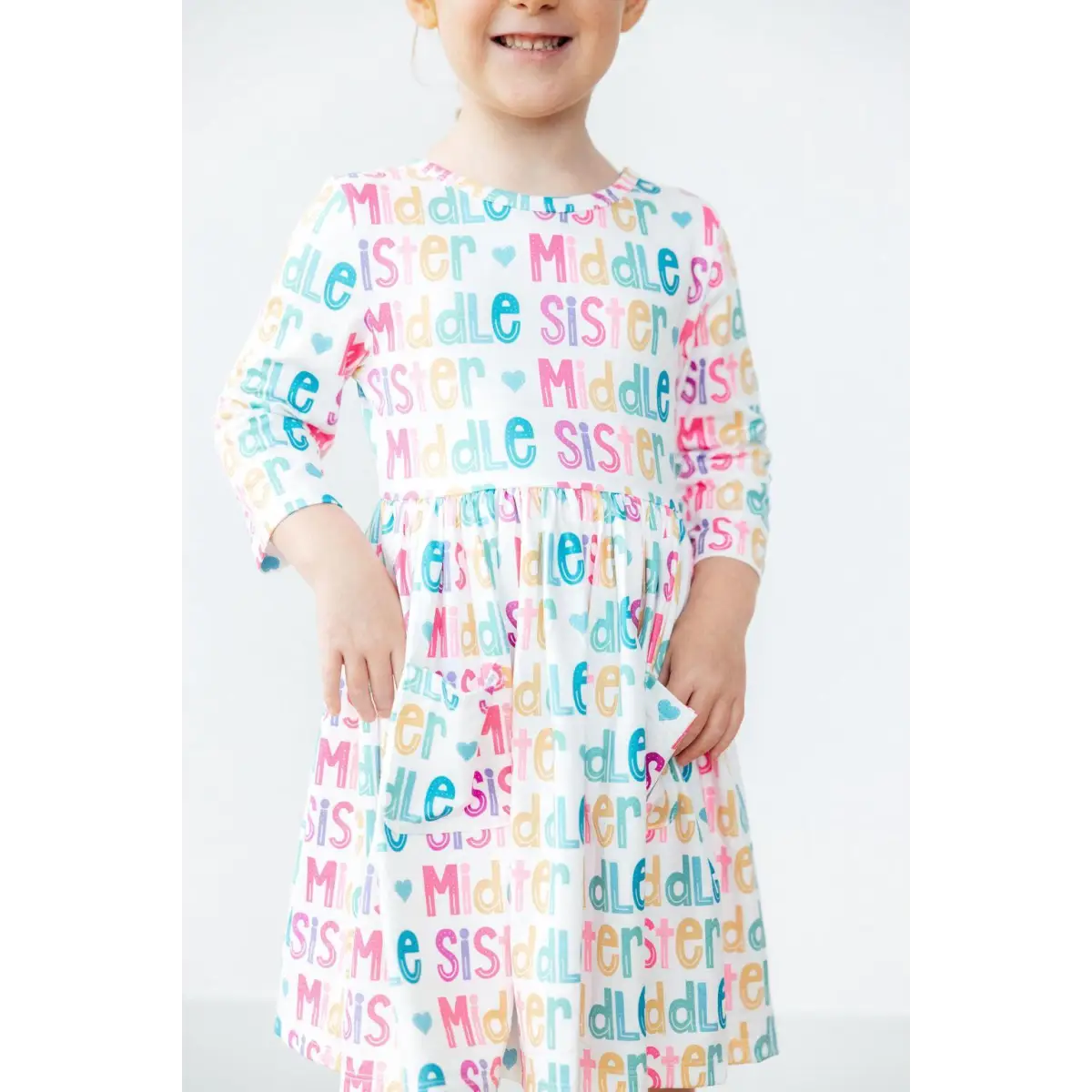 Middle Sister 3/4 Sleeve Pocket Twirl Dress - Mila & Rose ®