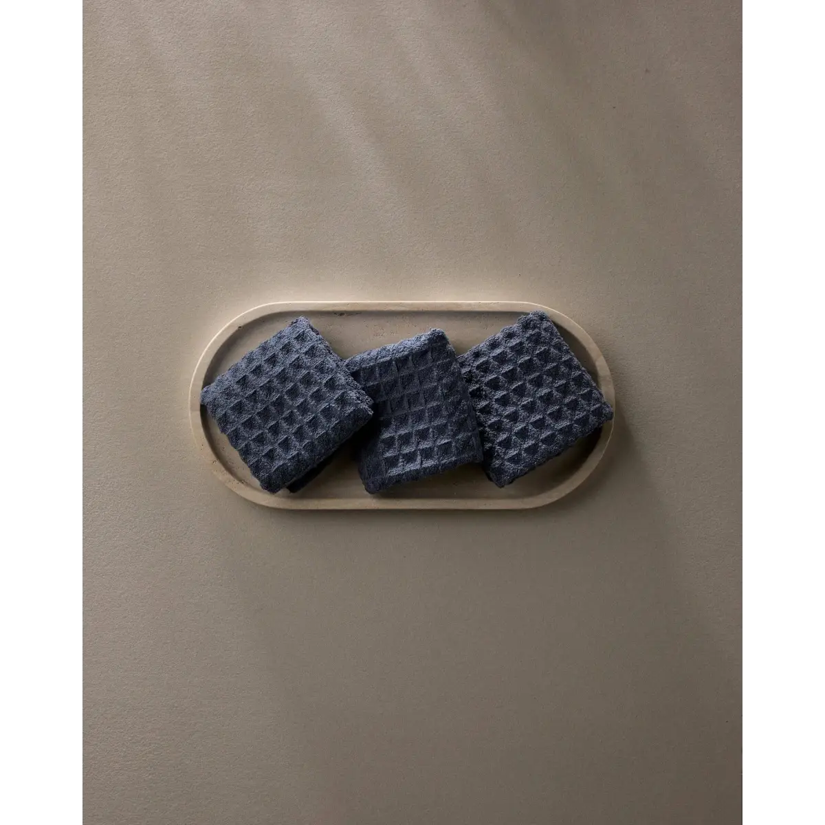 Luxury Waffle Washcloth Set - Midnight Blue - Set of 3 - Geometry