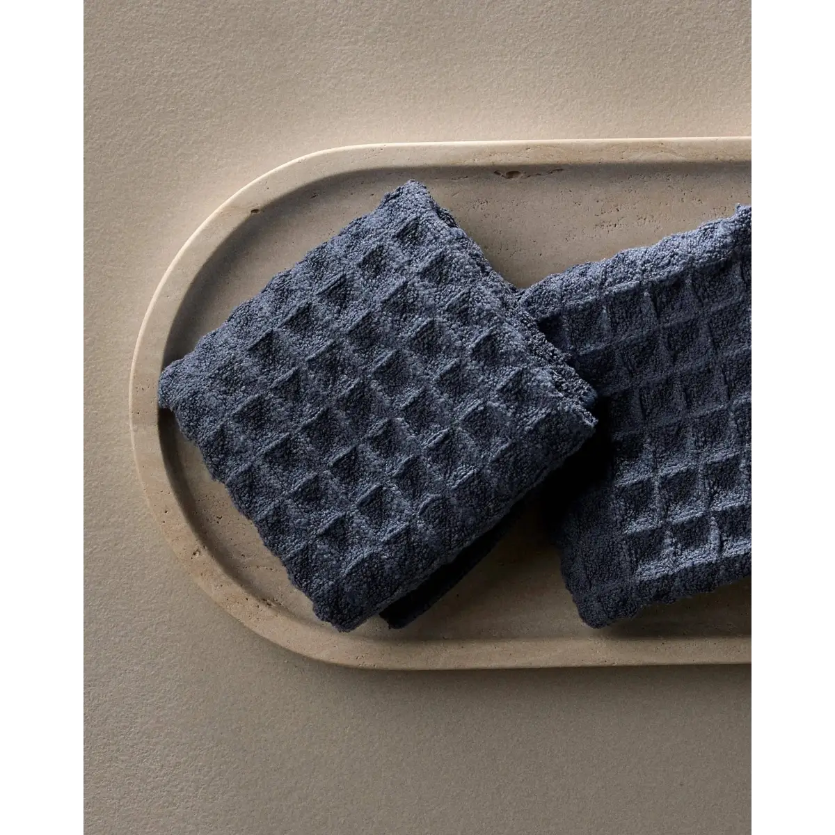 Luxury Waffle Washcloth Set - Midnight Blue - Set of 3 - Geometry