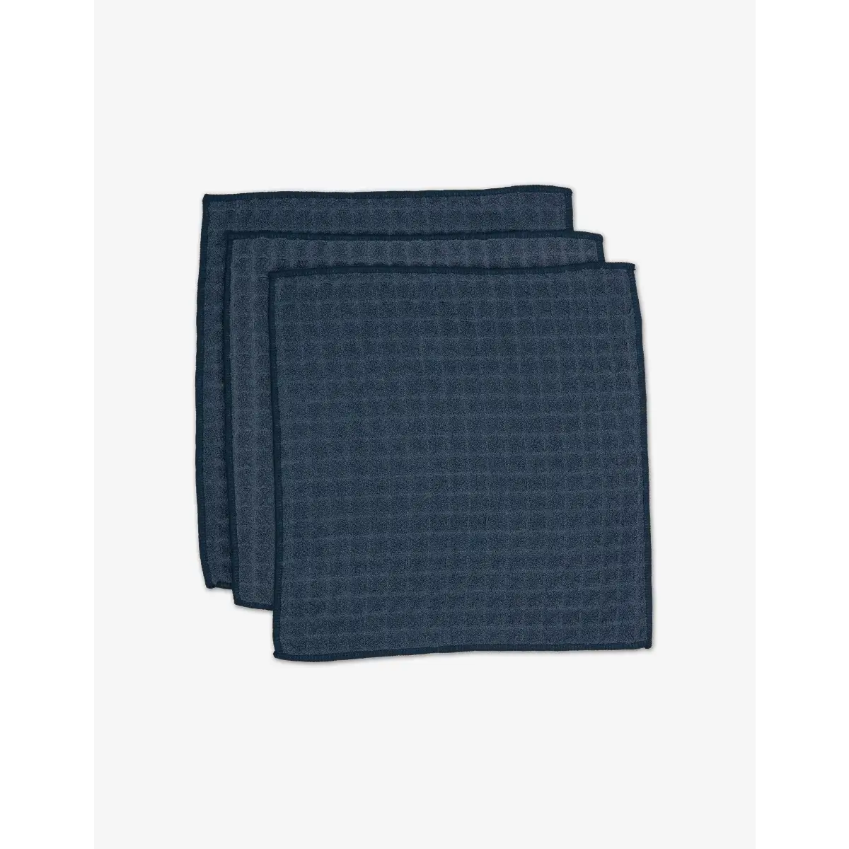 Luxury Waffle Washcloth Set - Midnight Blue - Set of 3 - Geometry