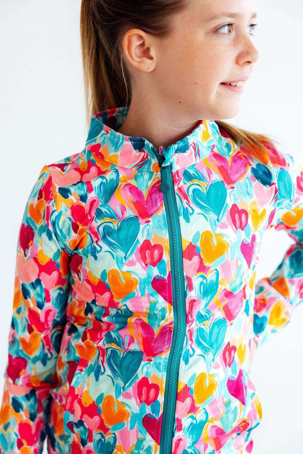 Heart Hustle Ruffle Activewear Zip Jacket - Mila & Rose ®