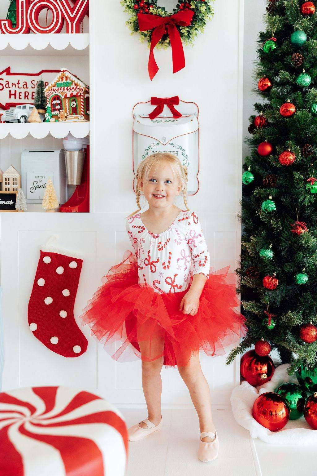 Candy Cane Lane 3/4 Tutu Leotard - Mila & Rose ®