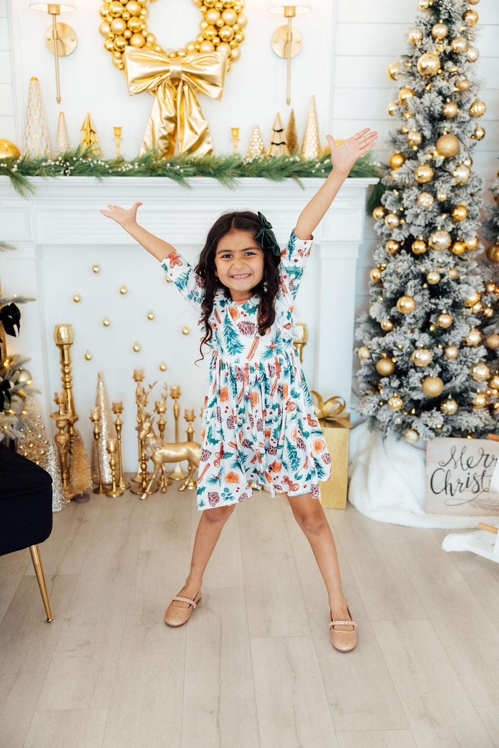 Classic Christmas Ruffle Twirl Dress - Mila & Rose ®
