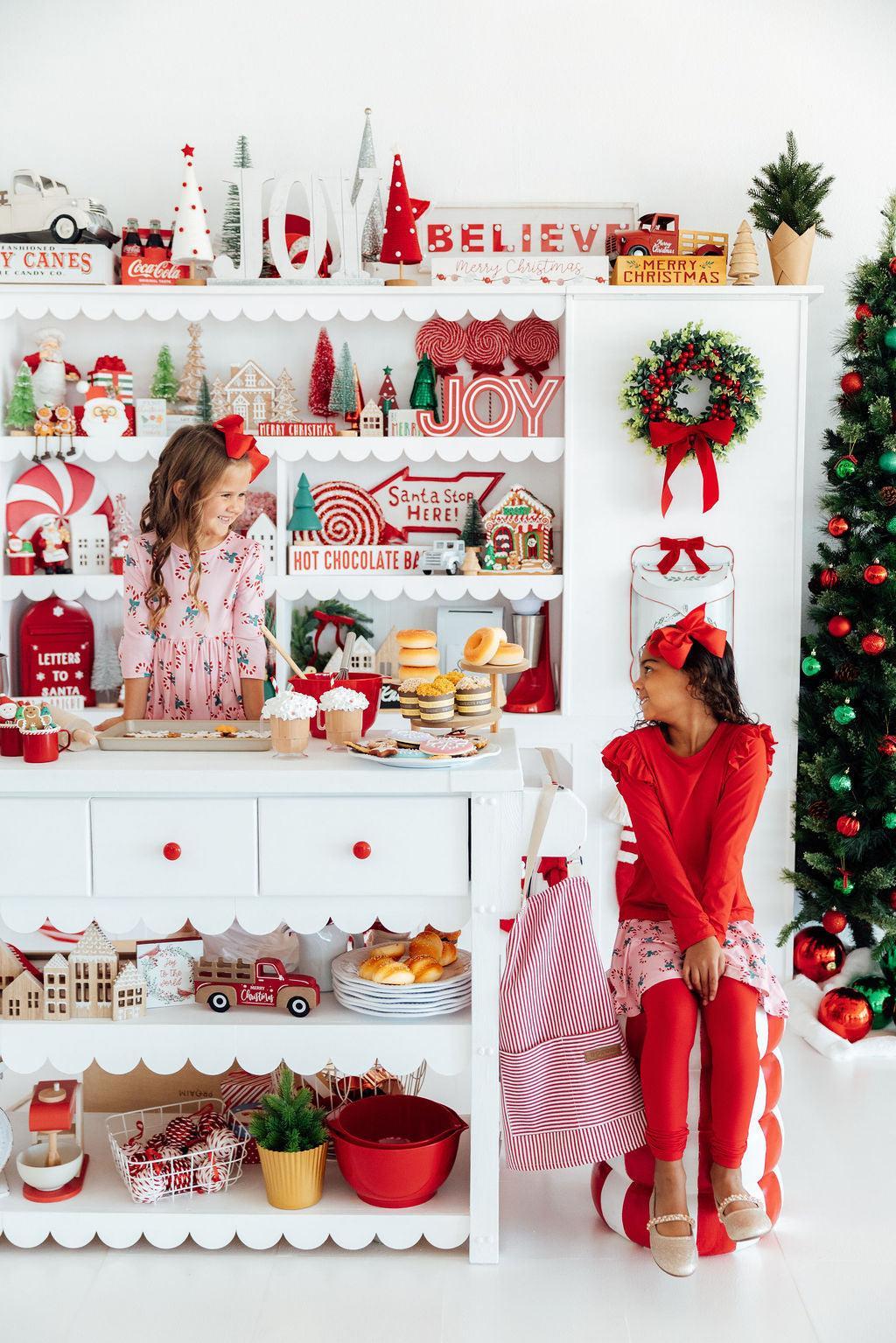 Candy Cane Cutie Twirl Skirt with Leggings