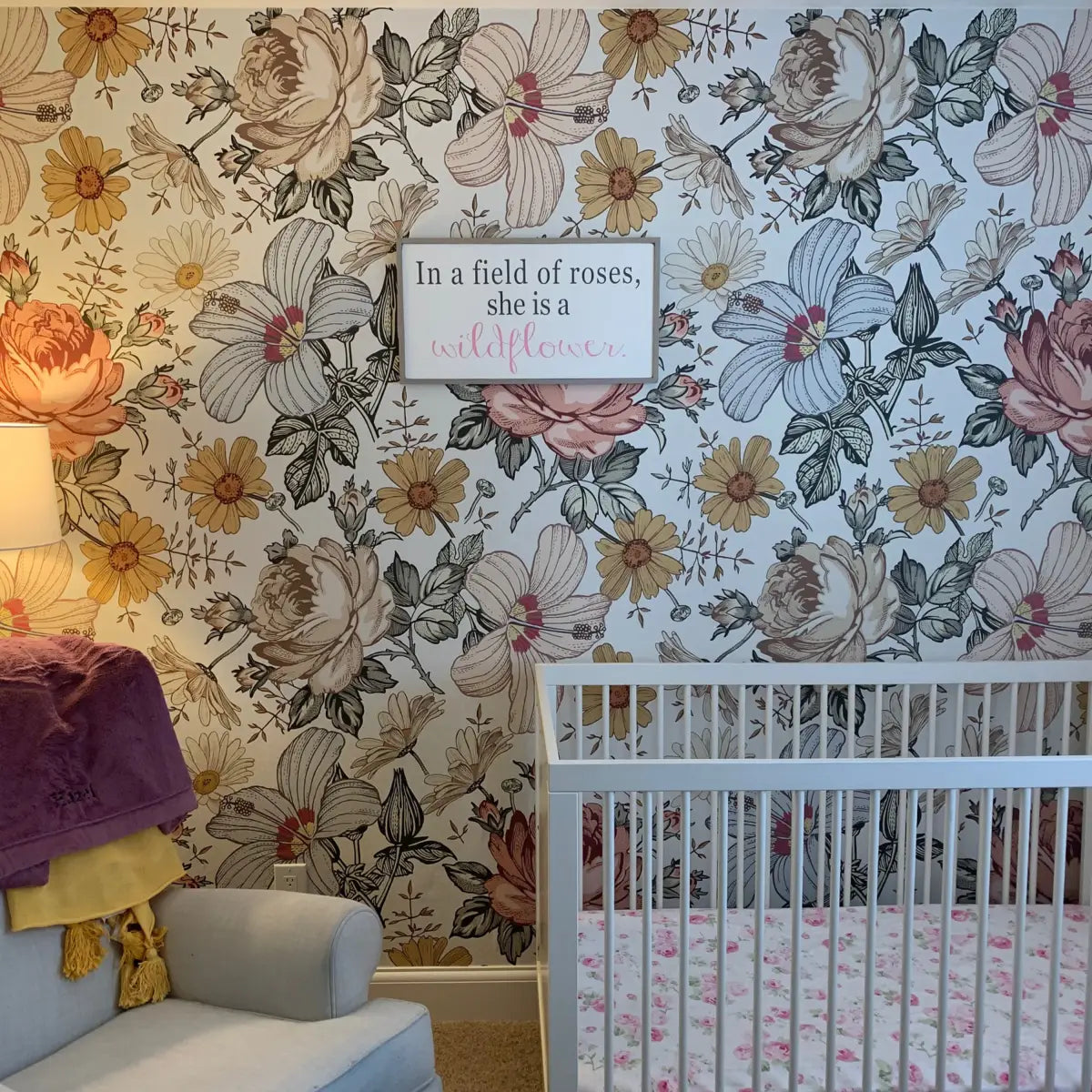 Mila Wallpaper - Pink and Coral Roses - Loomwell Home Goods