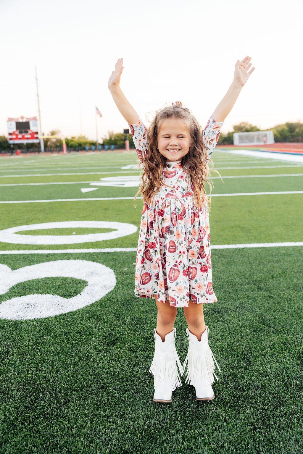 Footballs & Flowers Fall Twirl Dress - Mila & Rose ®