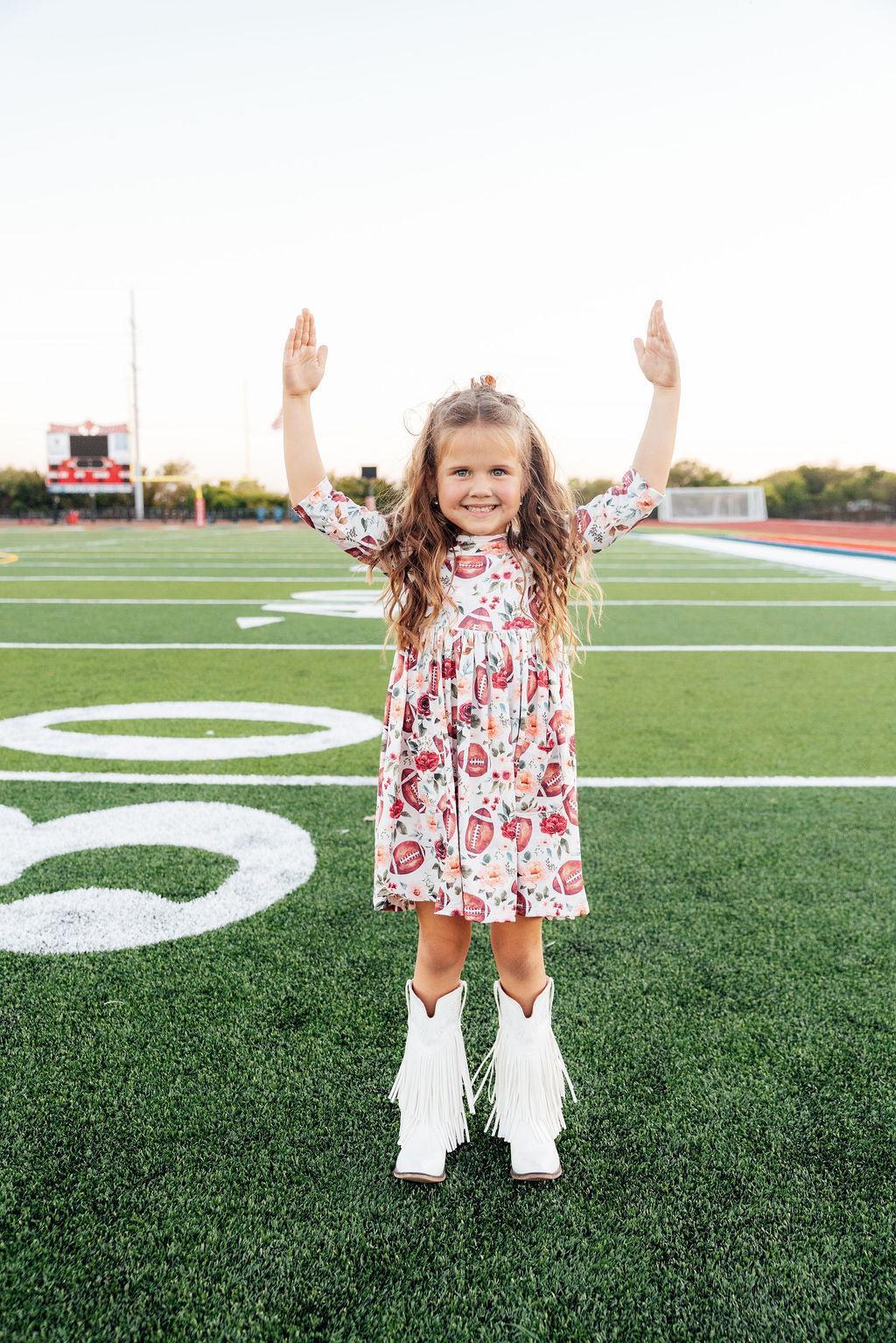 Footballs & Flowers Fall Twirl Dress - Mila & Rose ®