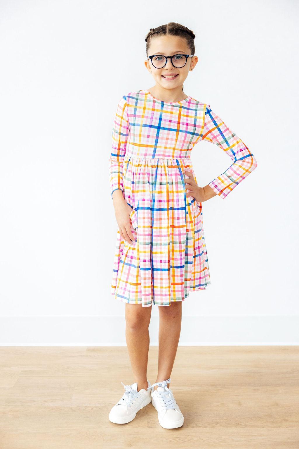 Plaid About You L/S Pocket Twirl Dress - Mila & Rose ®