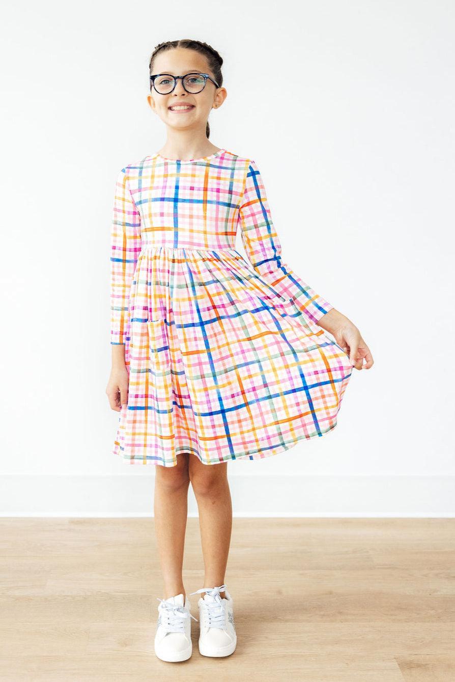 Plaid About You L/S Pocket Twirl Dress - Mila & Rose ®