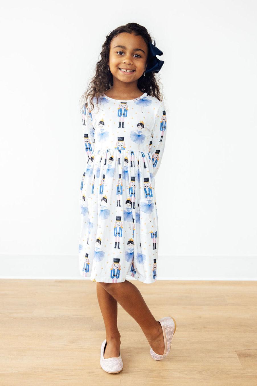 Waltz of the Snowflakes L/S Pocket Twirl Dress - Mila & Rose ®