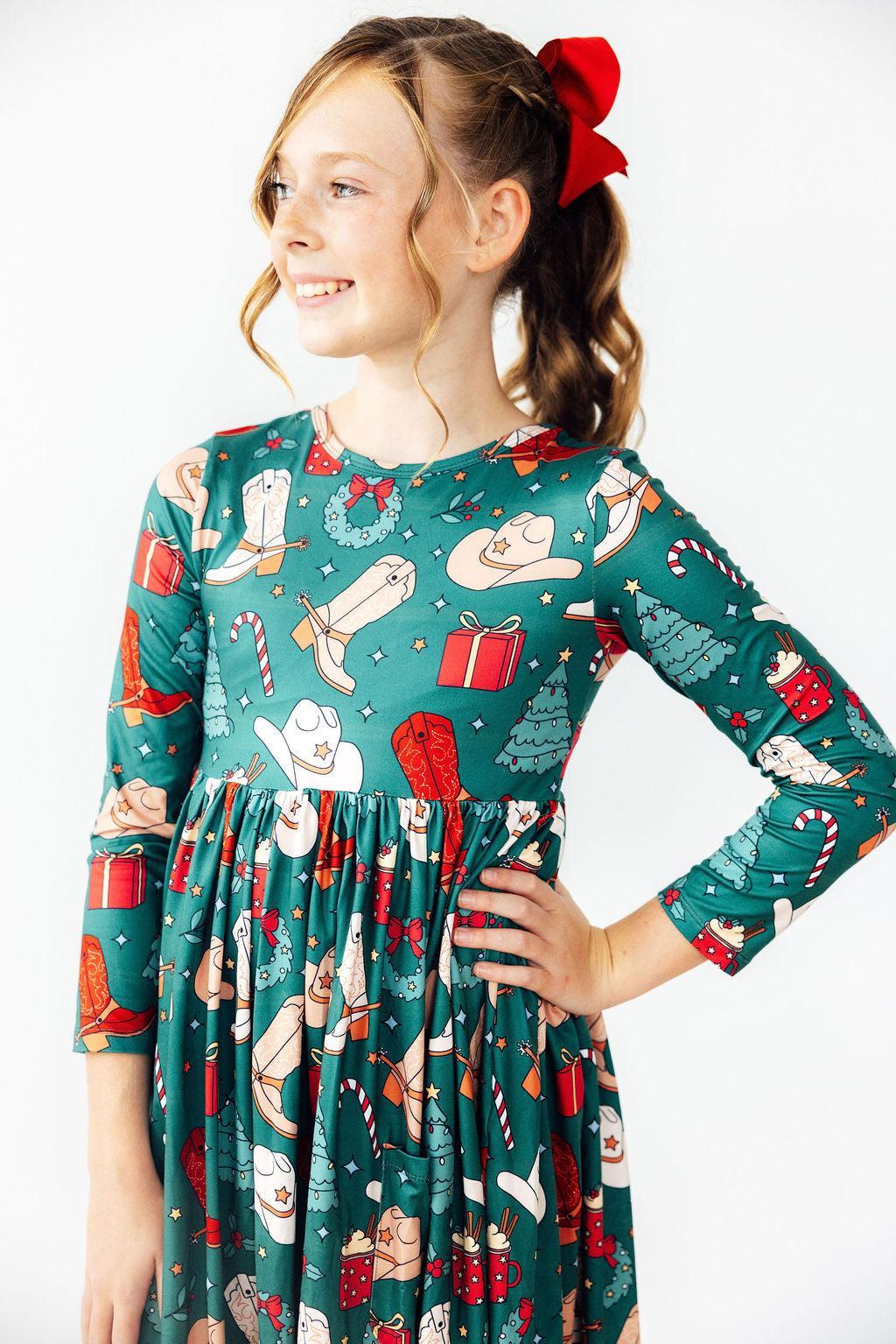Western Wonderland L/S Pocket Twirl Dress - Mila & Rose ®