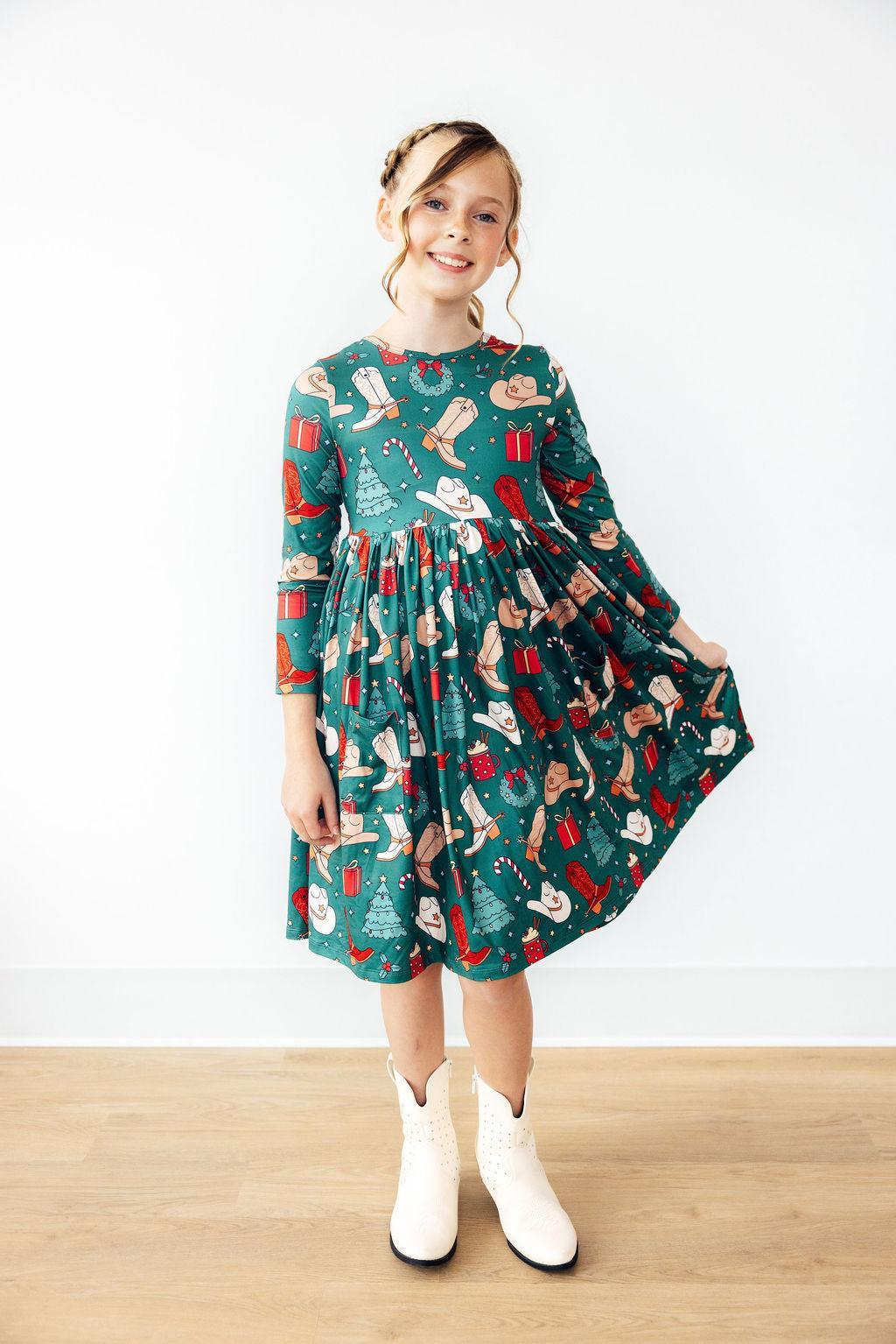 Western Wonderland L/S Pocket Twirl Dress - Mila & Rose ®