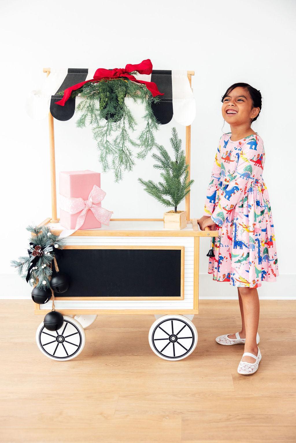 Jingle Saurus L/S Pocket Twirl Dress - Mila & Rose ®