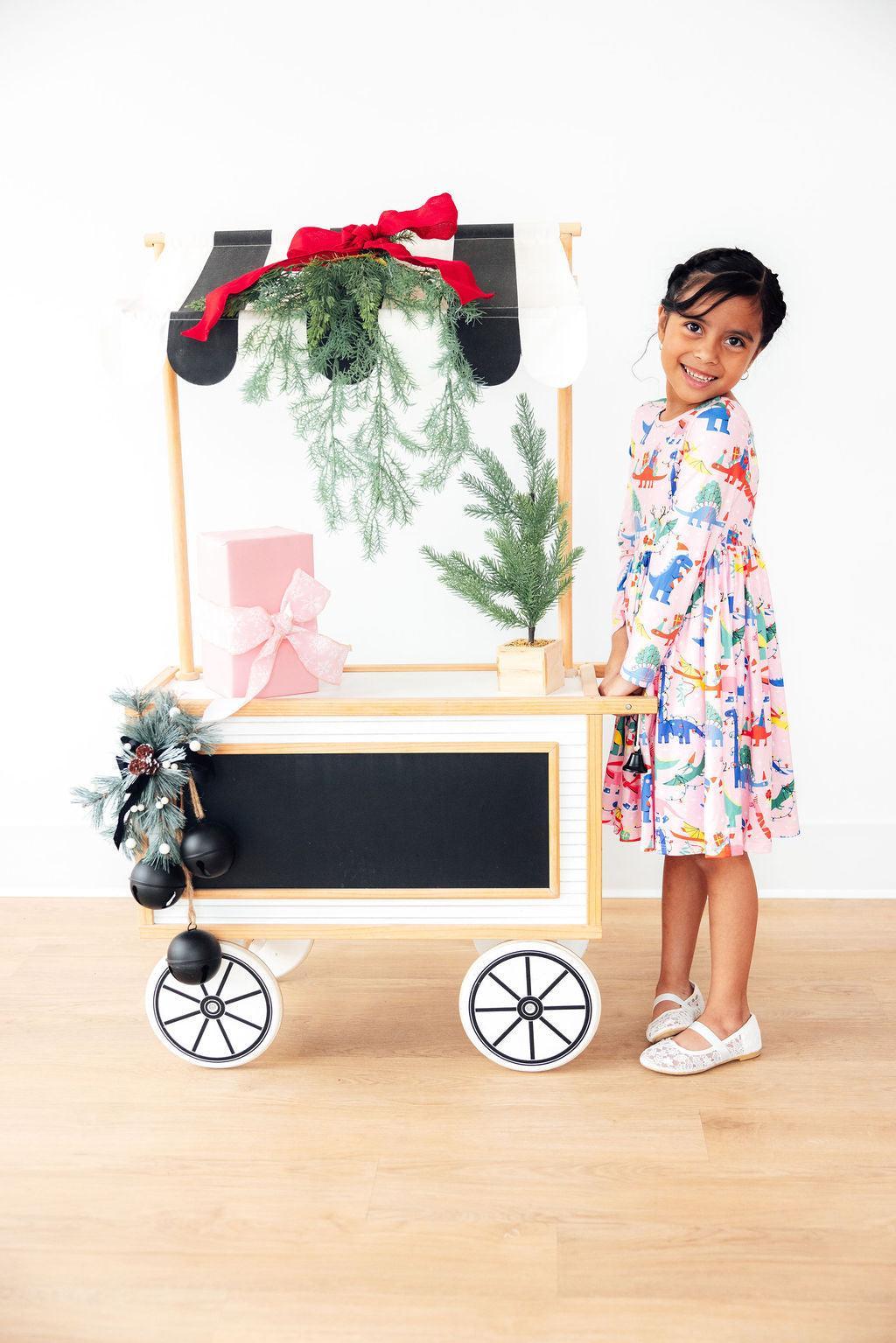 Jingle Saurus L/S Pocket Twirl Dress - Mila & Rose ®