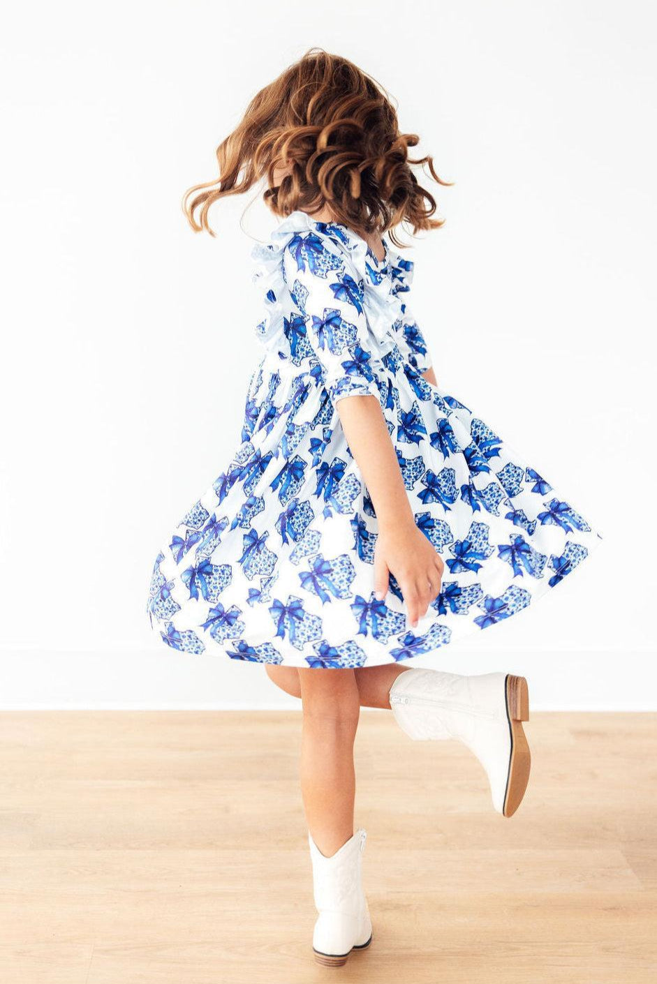 Lone Star 3/4 Sleeve Ruffle Twirl Dress - Mila & Rose ®